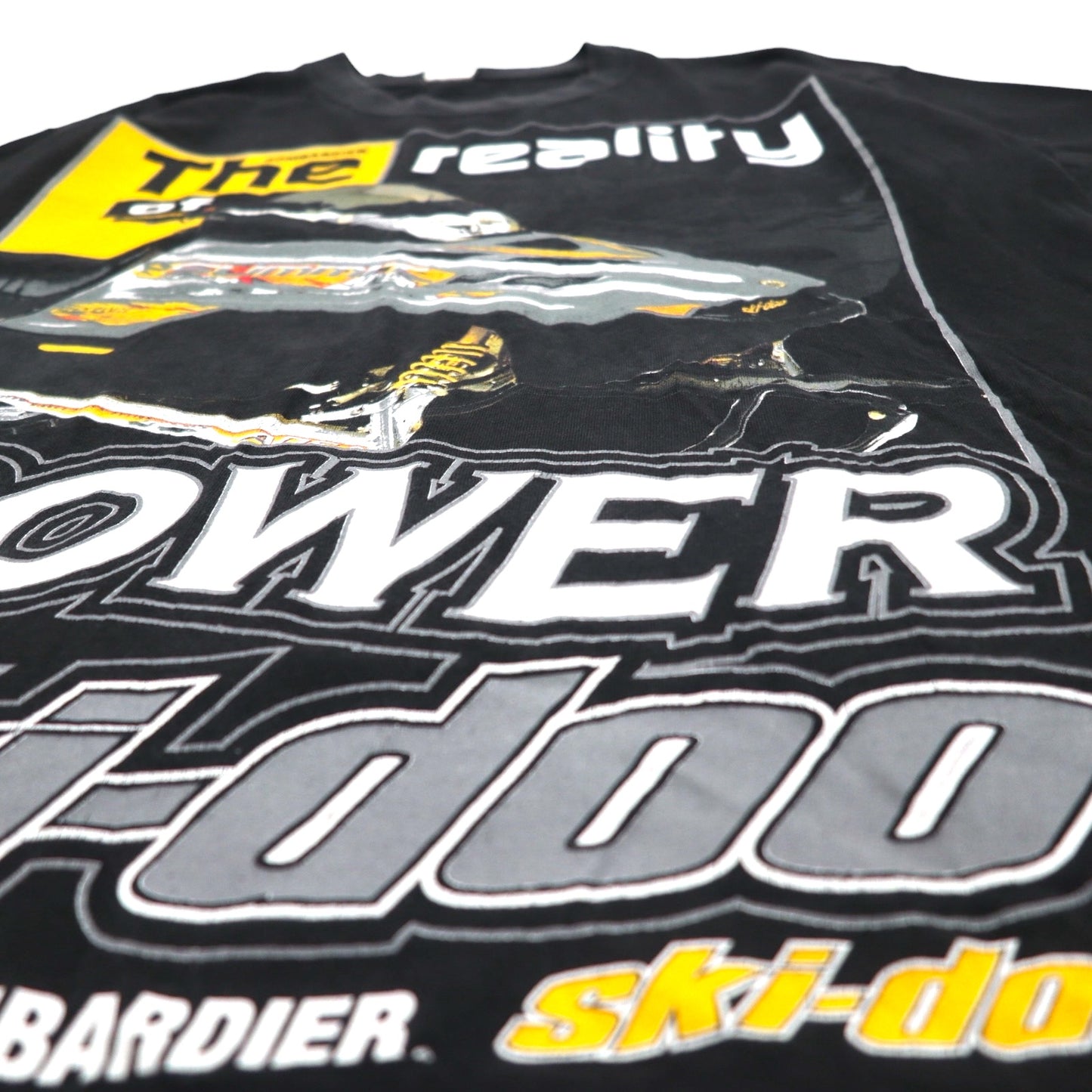 90年代 ONIGA SPORTSWEAR スノーモービル プリント Tシャツ L ブラック コットン SKI-DOO