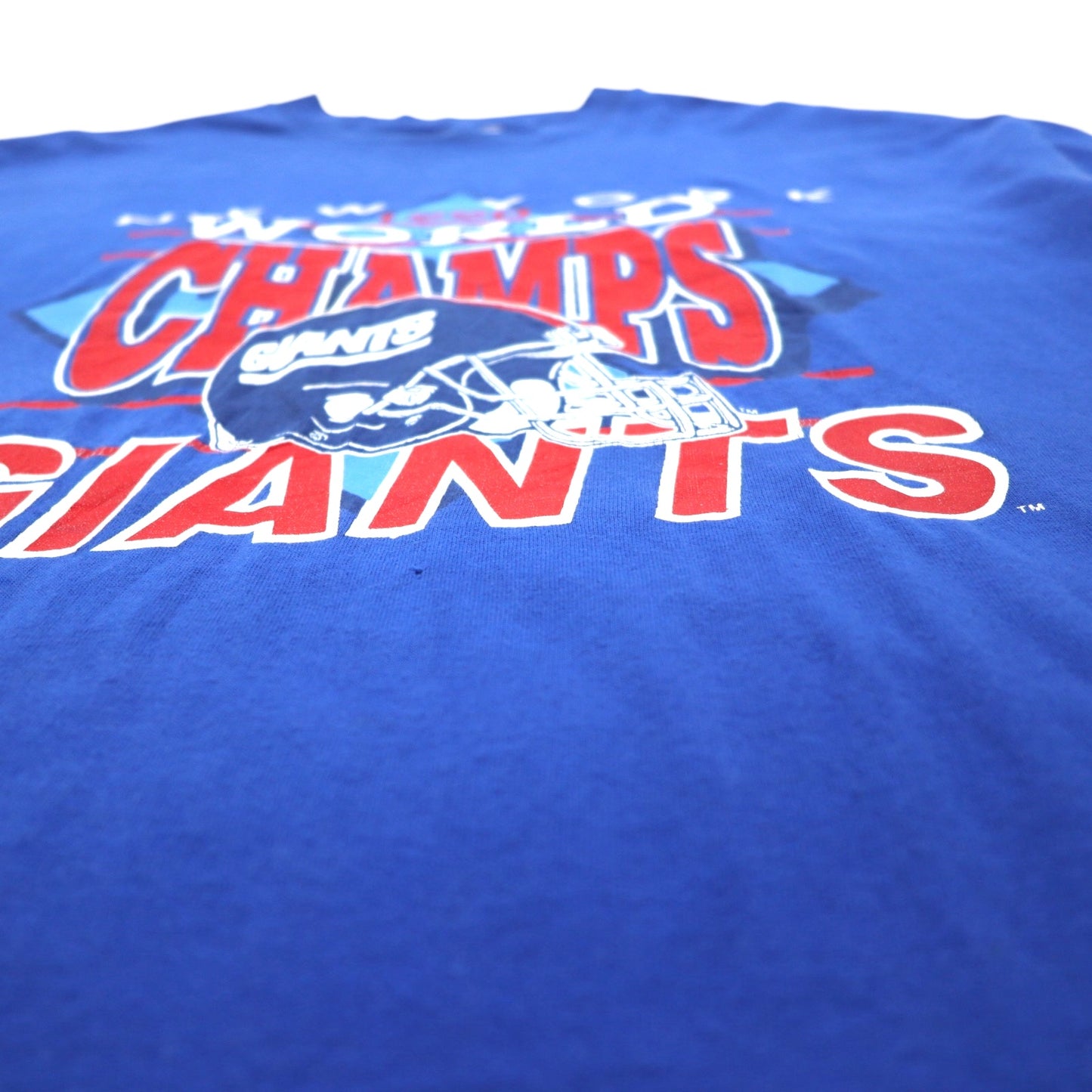 TRENCH 90年代 USA製 NEW YORK GIANTS プリント Tシャツ 2XL ブルー コットン WORLD CHAMPS