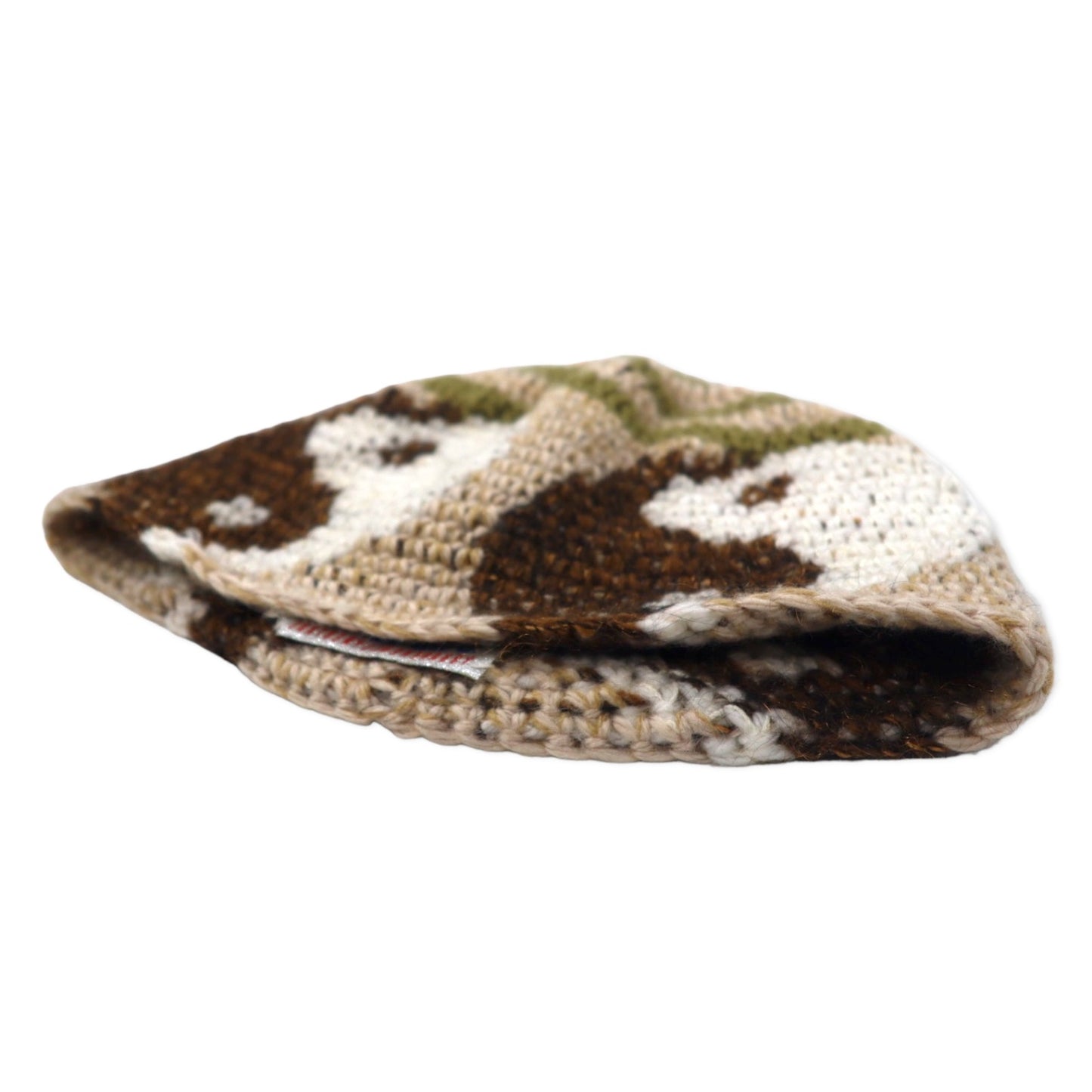 Y.A.R.N. ニット帽 ビーニー FREE ベージュ 総柄 陰陽 Yinyang Handmade Summer Knit Beanie