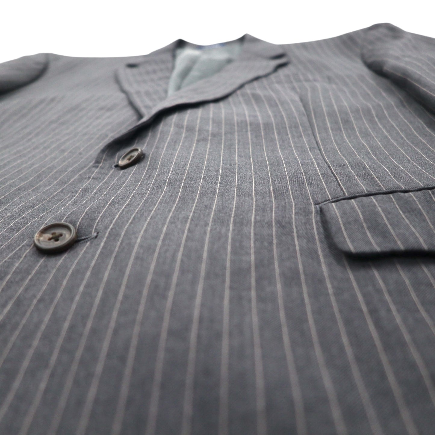 RALPH LAUREN 2B テーラードジャケット スーツ L グレー ストライプ ウール Dillard's 別注