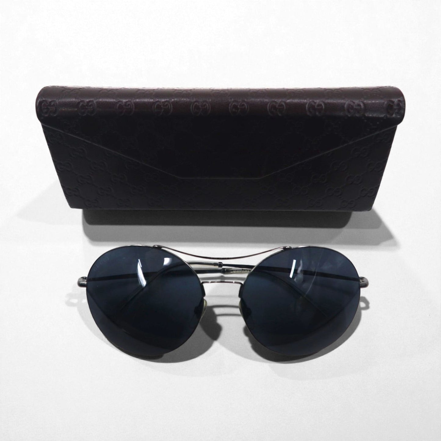 GUCCI メタル ラウンド サングラス ダブルブリッジ GG4252 KJ14X 58-16 140 イタリア製