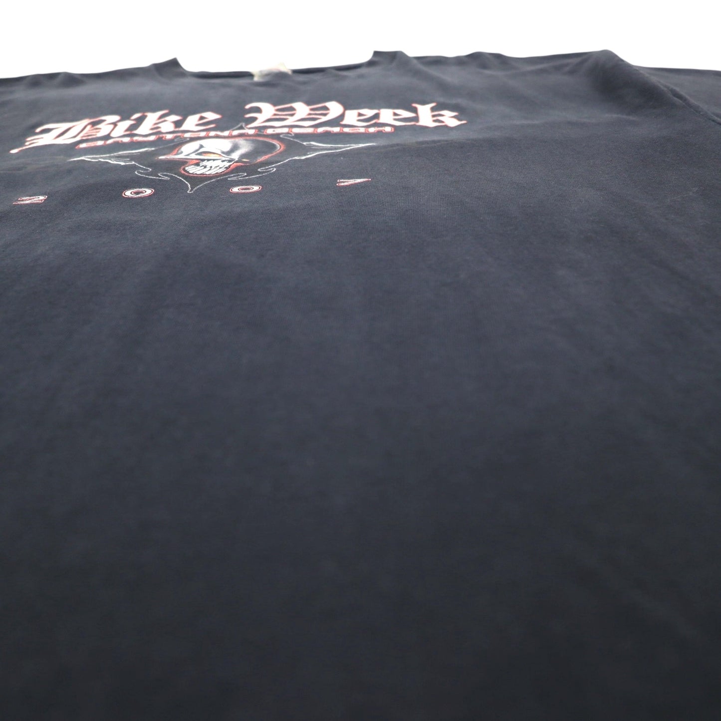 DELTA 00年代 KNIT IN USA スカル プリント PRO WEIGHT Tシャツ XL ブラック 両面プリント Bike Week