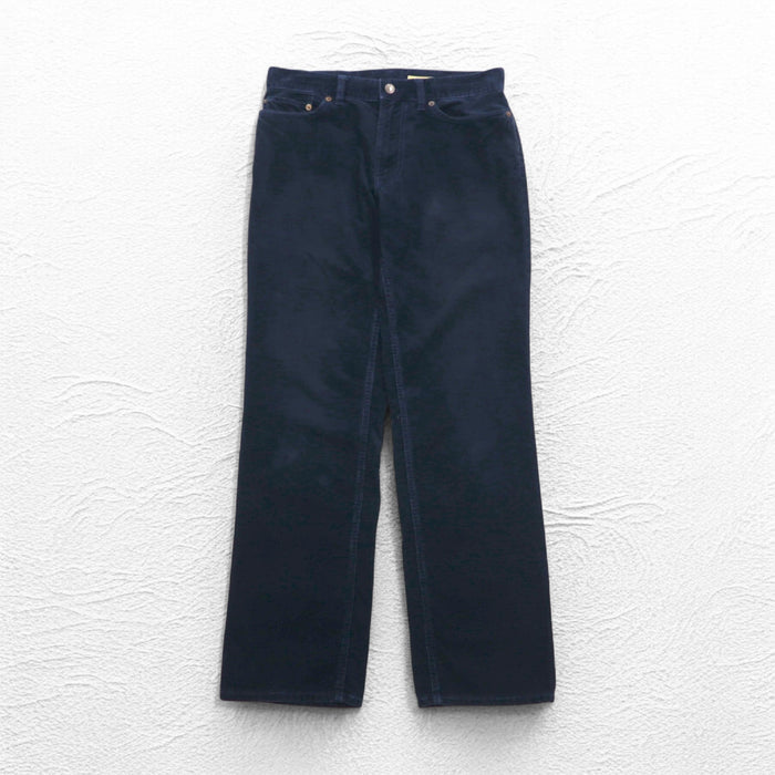 POLO RALPH LAUREN 90年代 コーデュロイパンツ M ネイビー レザーパッチ