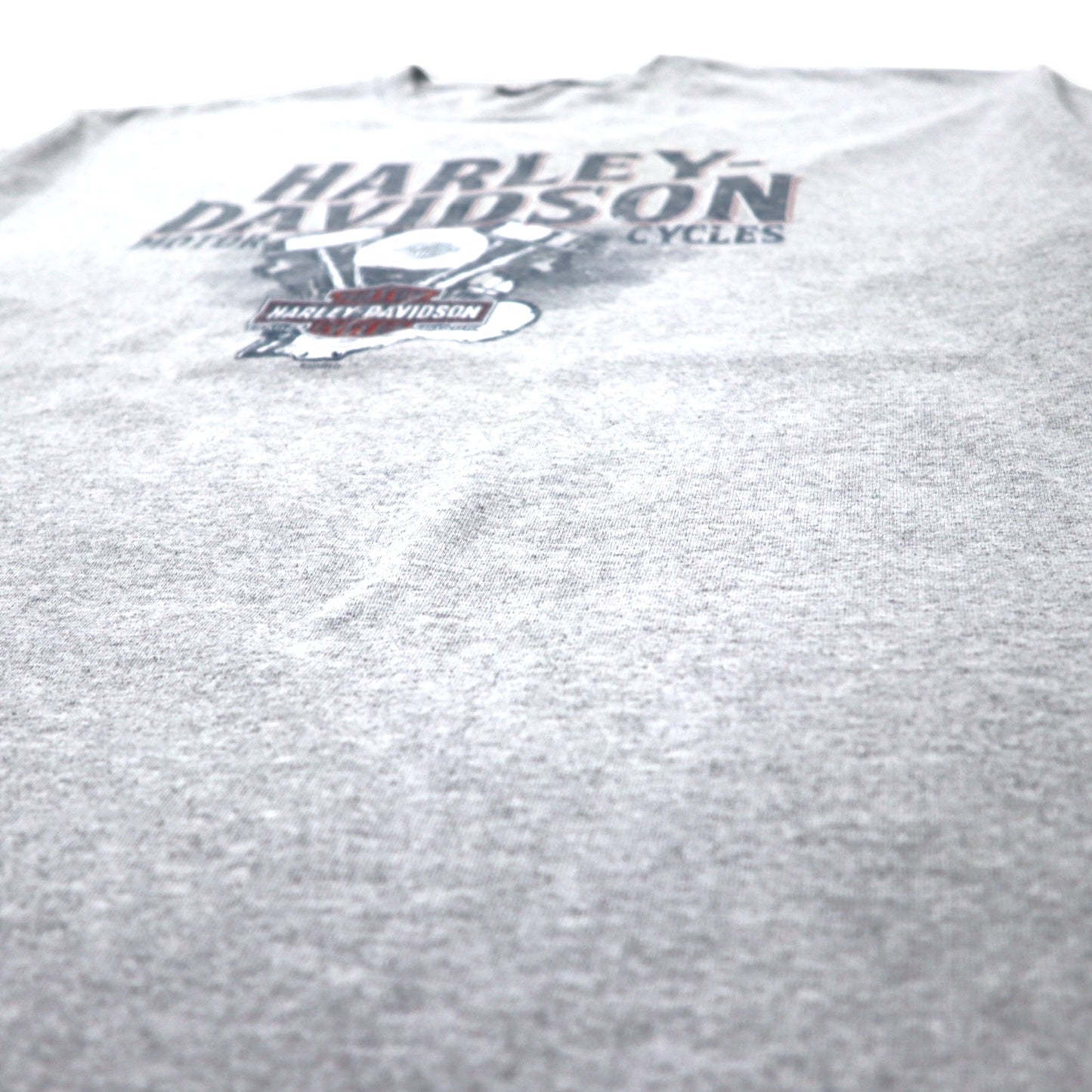 HARLEY DAVIDSON Logo Print T-Shirt XL Gray Cotton Double Sided Print BEDFORD, TEXAS