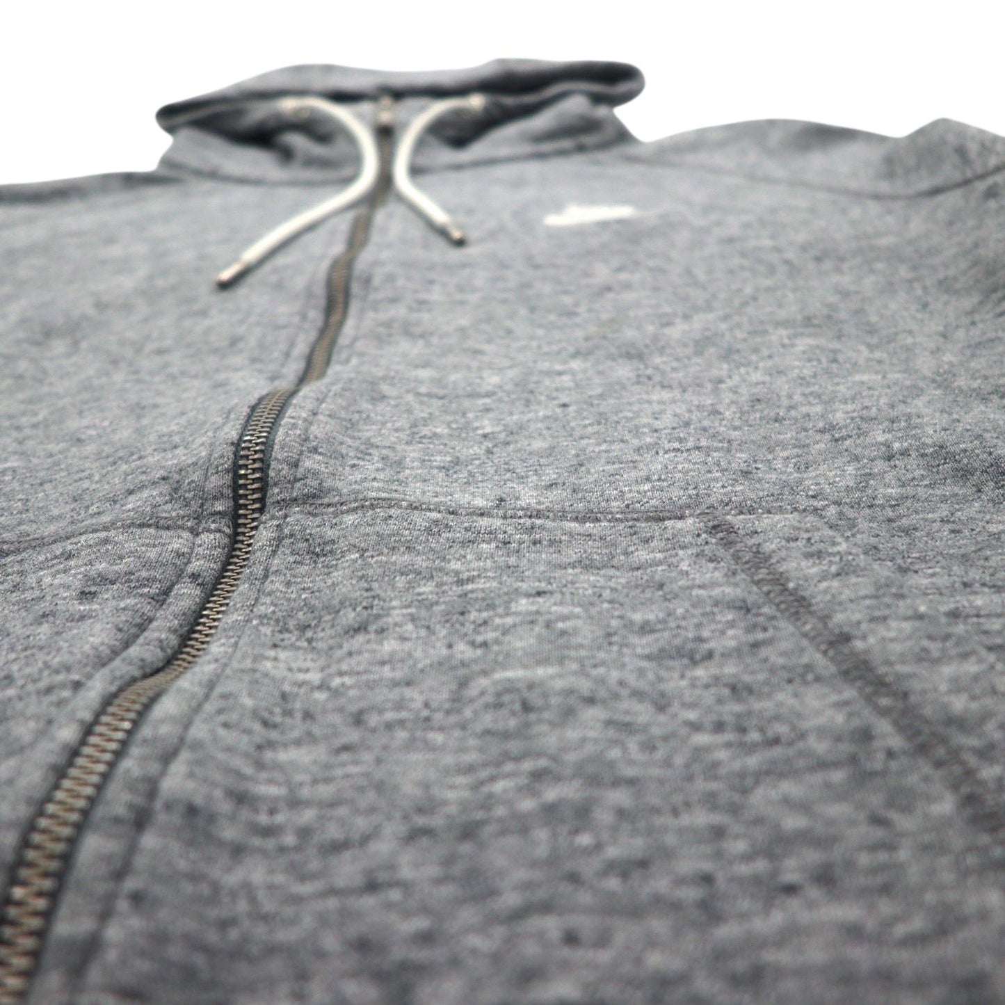 NIKE ジップパーカー XL グレー Legacy Hooded Sweatshirt ワンポイントロゴ 刺繍 805057-092