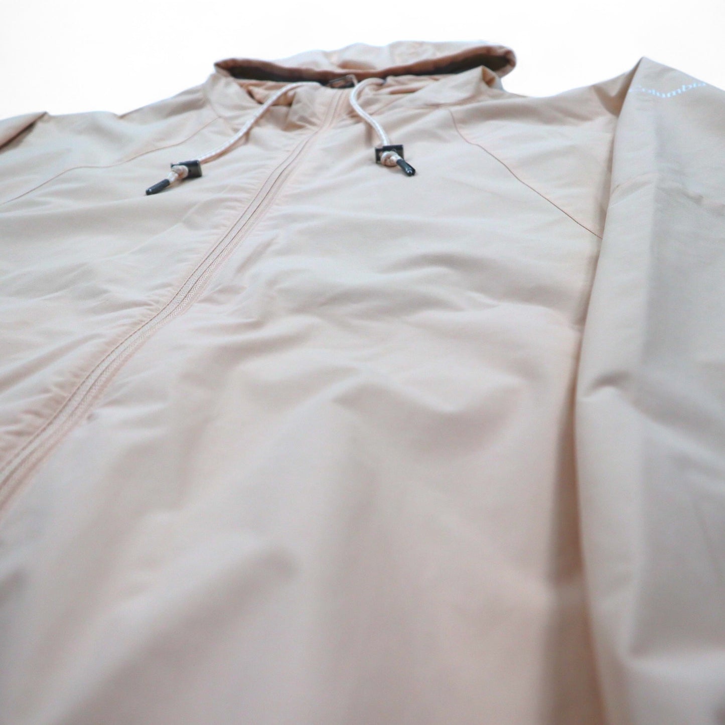 Columbia パークジャケット マウンテンパーカー レインジャケット L ピンク ナイロン ドローコード