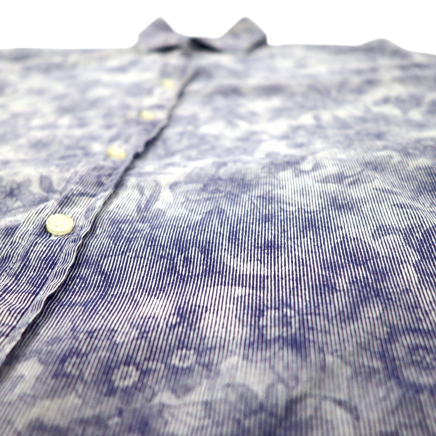 Paul Smith Floral Print Dress Shirt, Medium, Blue, Cotton, One Point Logo Embroidery