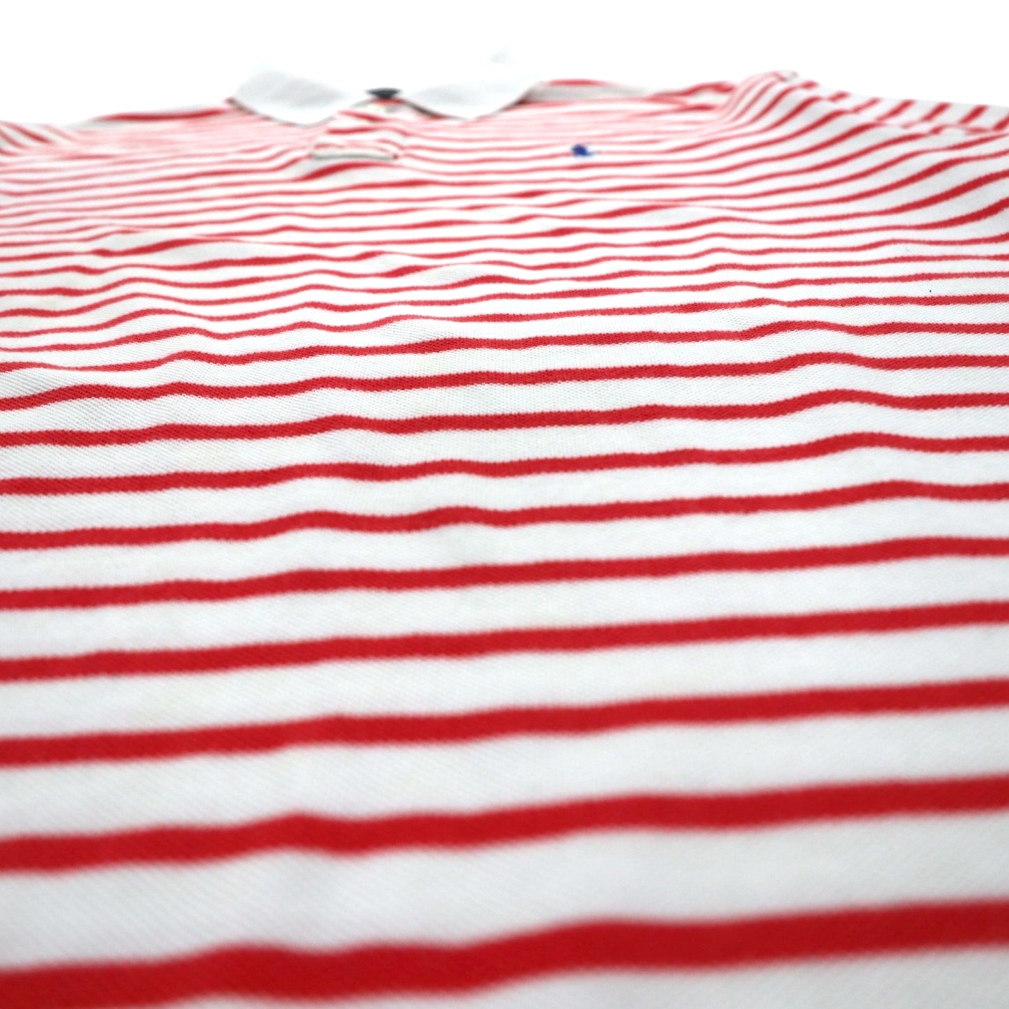 POLO RALPH LAUREN Striped Polo Shirt L White Orange Cotton Small Pony Embroidery