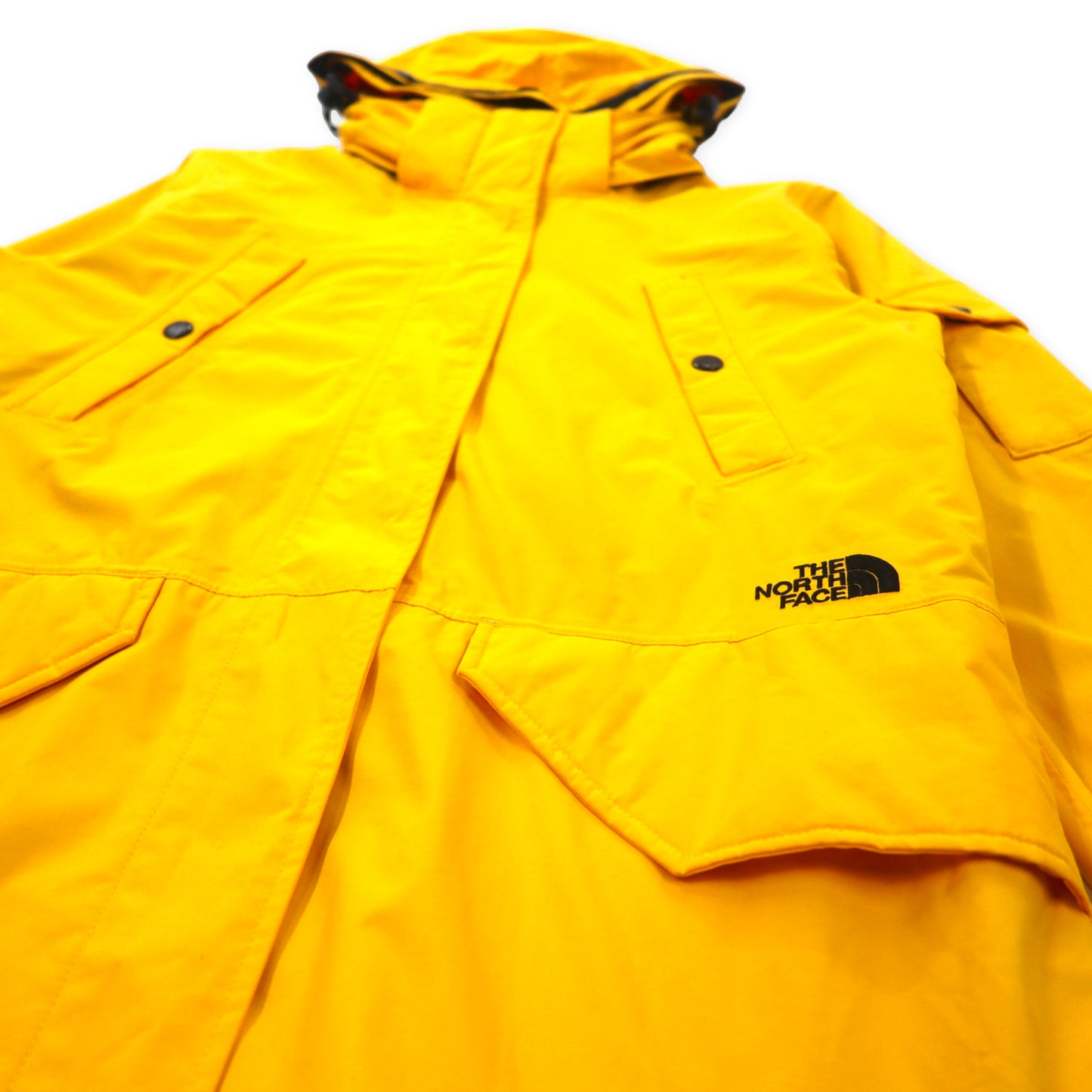 THE NORTH FACE マウンテンライトコート XL イエロー ポリエステル HYVENT 防水 透湿 フード着脱式 ジップインジップ搭載