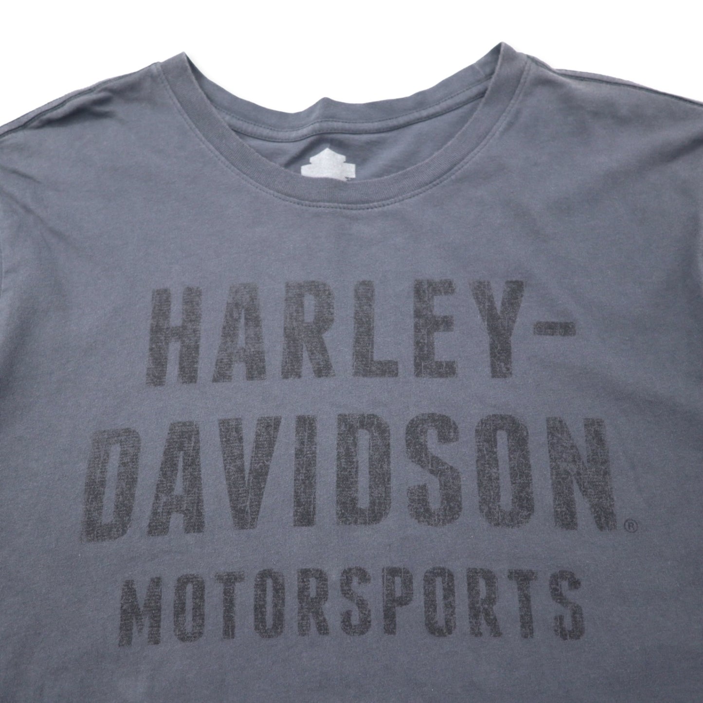 HARLEY DAVIDSON Logo Print T-Shirt 2XL Grey Cotton Big Size
