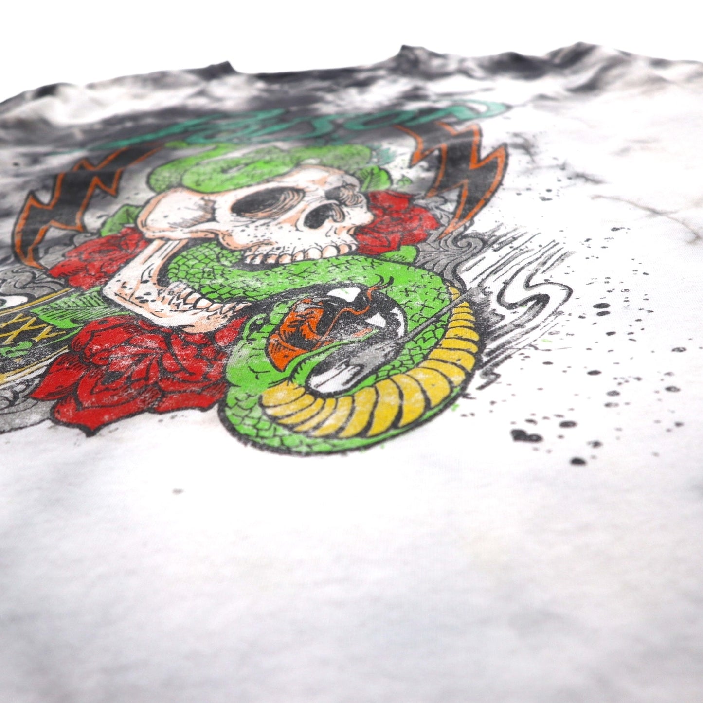 POISON ポイズン バンド Tシャツ XL タイダイ ホワイト グレー スカル メキシコ製