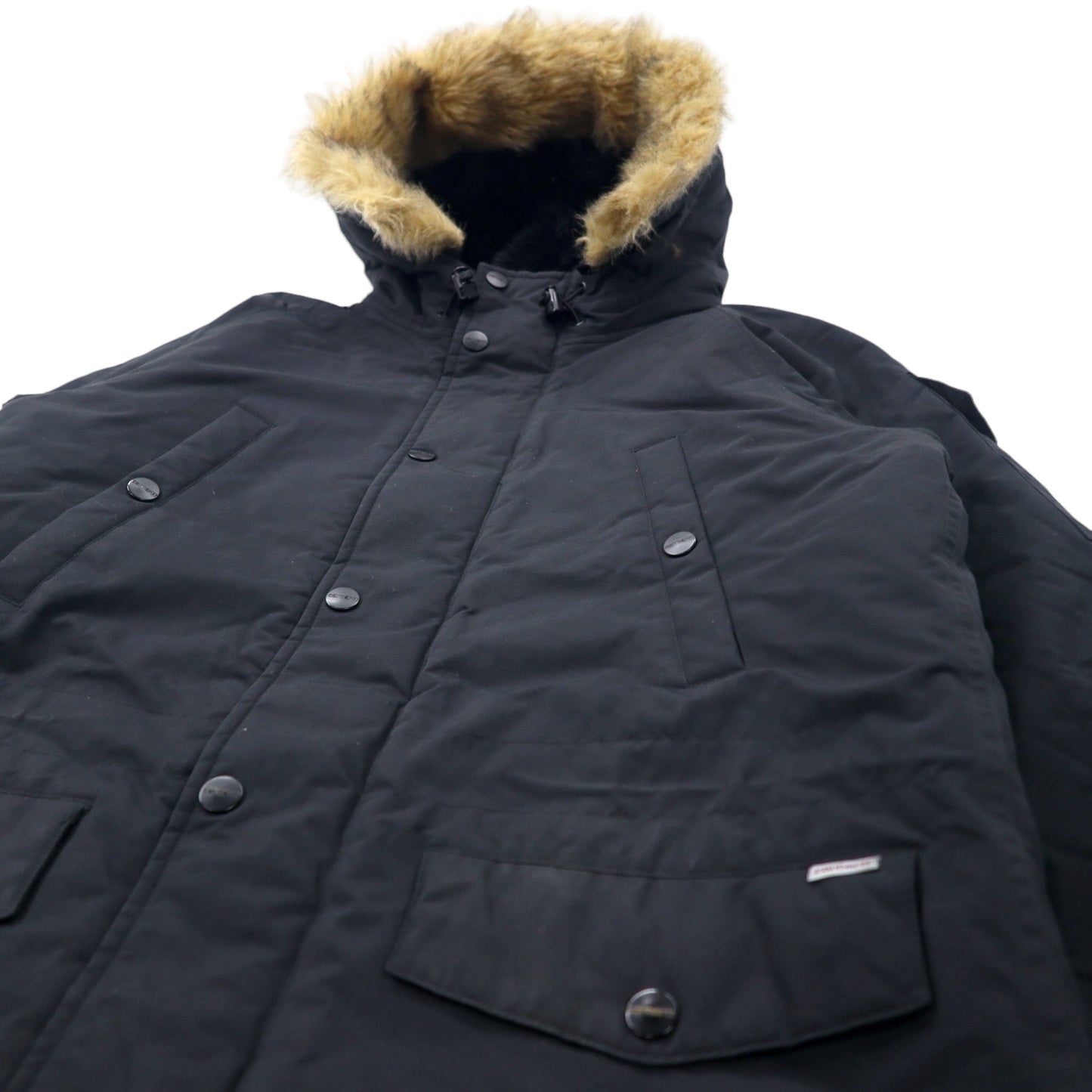 carhartt N-3B ダウンジャケット L ブラック ナイロン 中綿 ファー着脱式 ドローコード ANCHORAGE PARKA