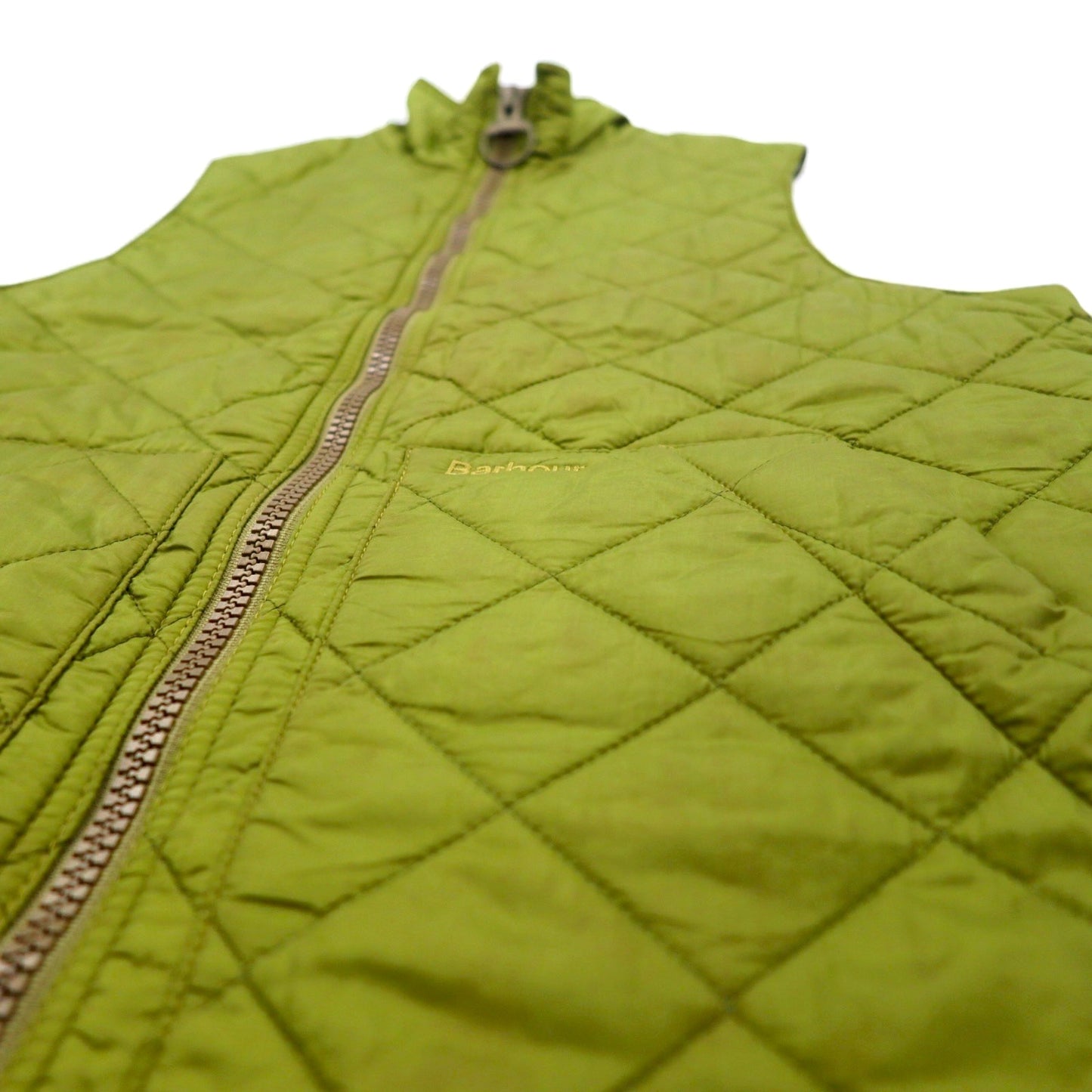 Barbour イングランド製 キルティングベスト S カーキ FLYWEIGHT WAISTCOAT D910