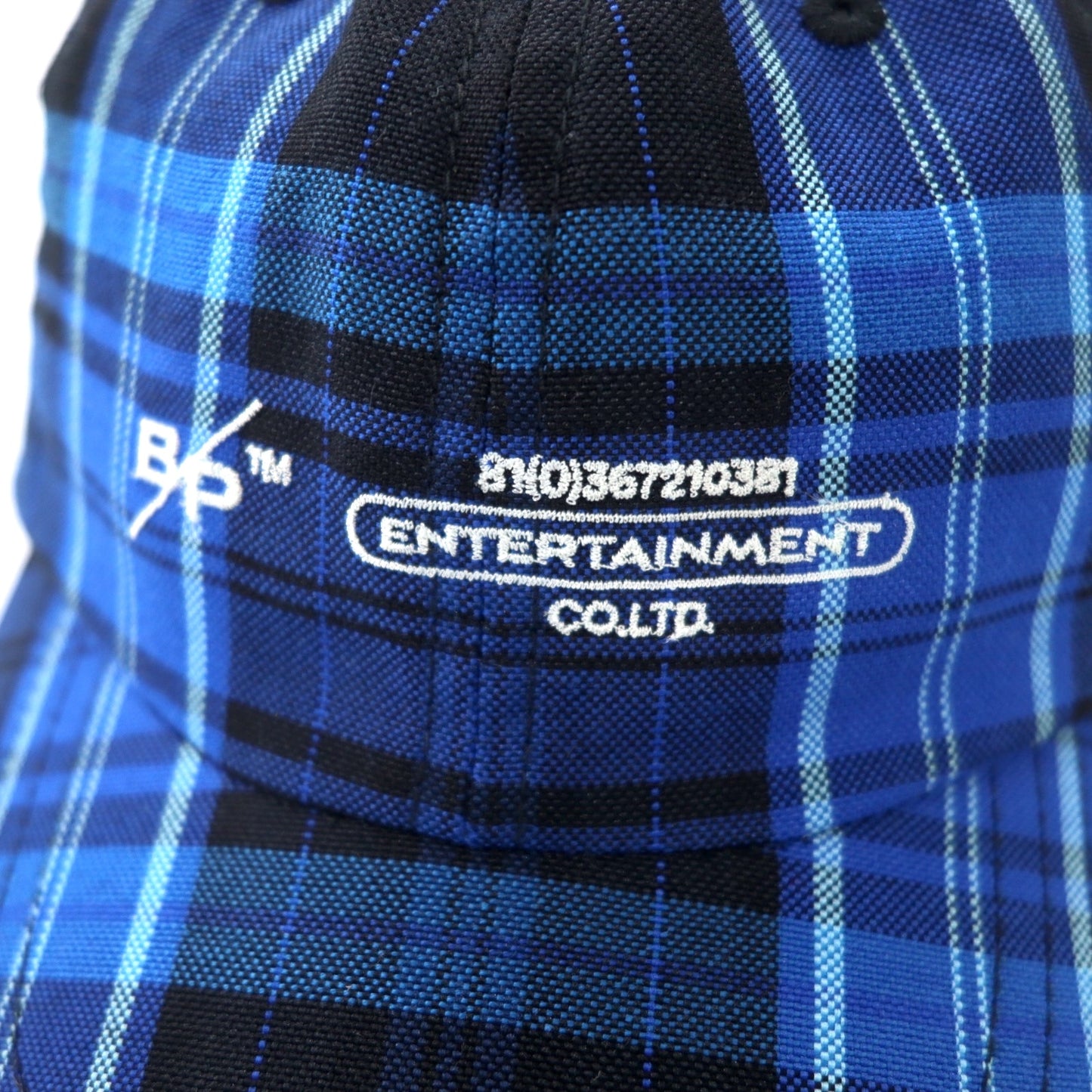 beautiful people BPロゴキャップ FREE ブルー チェック ポリエステル コットン 1145511945 日本製