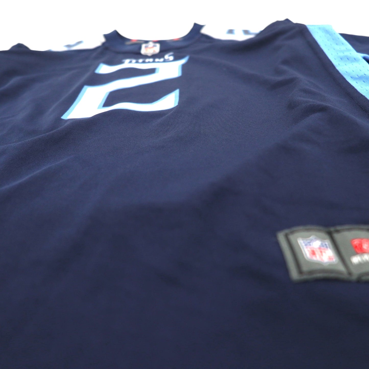 NIKE Game Shirt, Size L, Navy, Polyester, NFL TITANS Numbering, ON FIELD