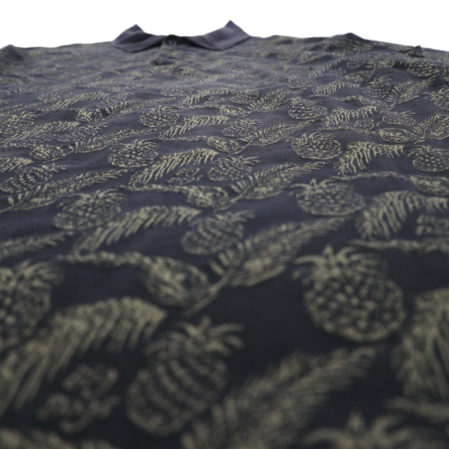 Vintage 90s Polo Shirt BIG DOGS 90s Polo Shirt XL Black All-over Pineapple Botanical Big Size