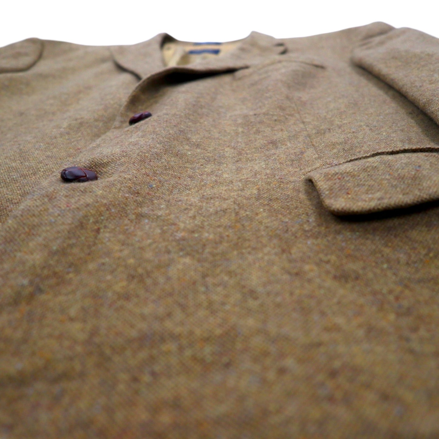 NAUTICA インド製 ツイード 2B テーラードジャケット ブレザー L ベージュ ウール