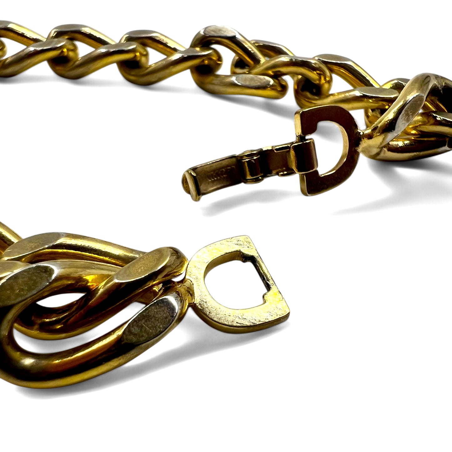 Christian Dior ドイツ製 ヴィンテージ チェーン ブレスレット ゴールド CDロゴ GERMANY刻印