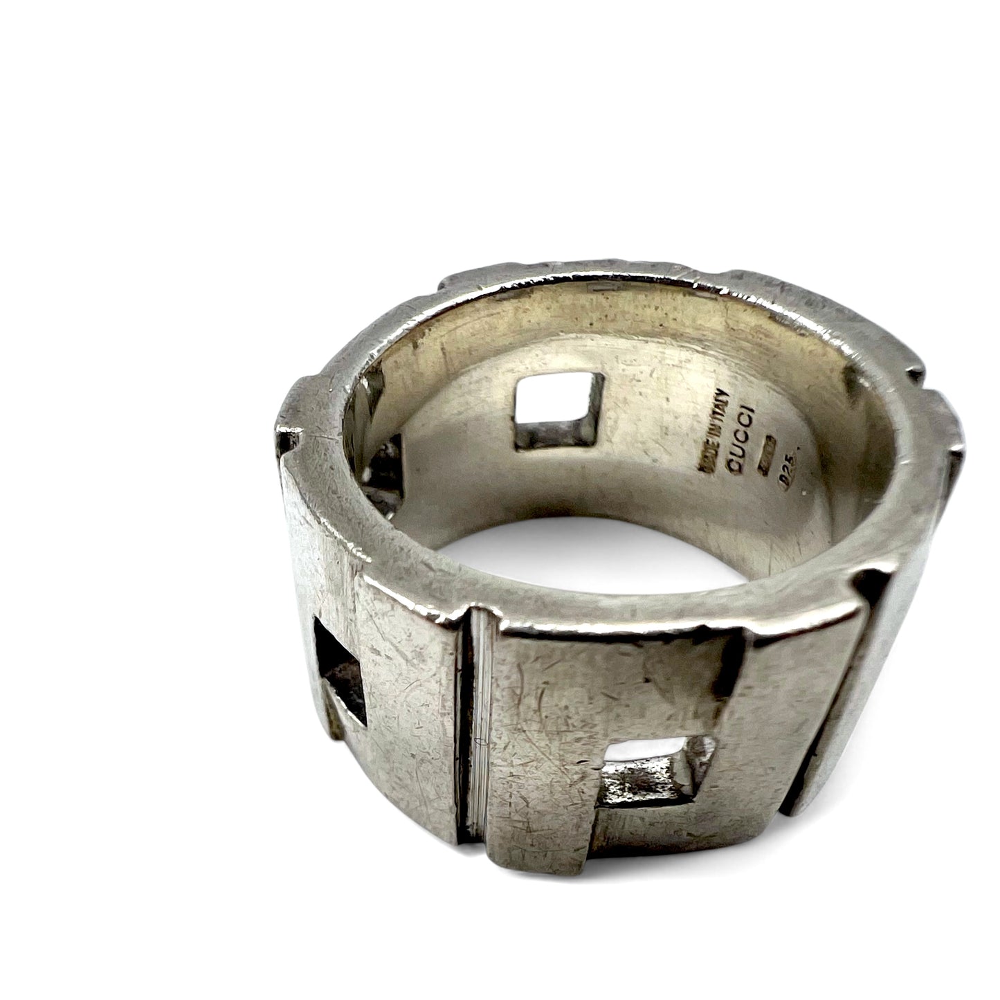 GUCCI Modernist Ring Silver Ring Size 15 SILVER 925 Made in Italy