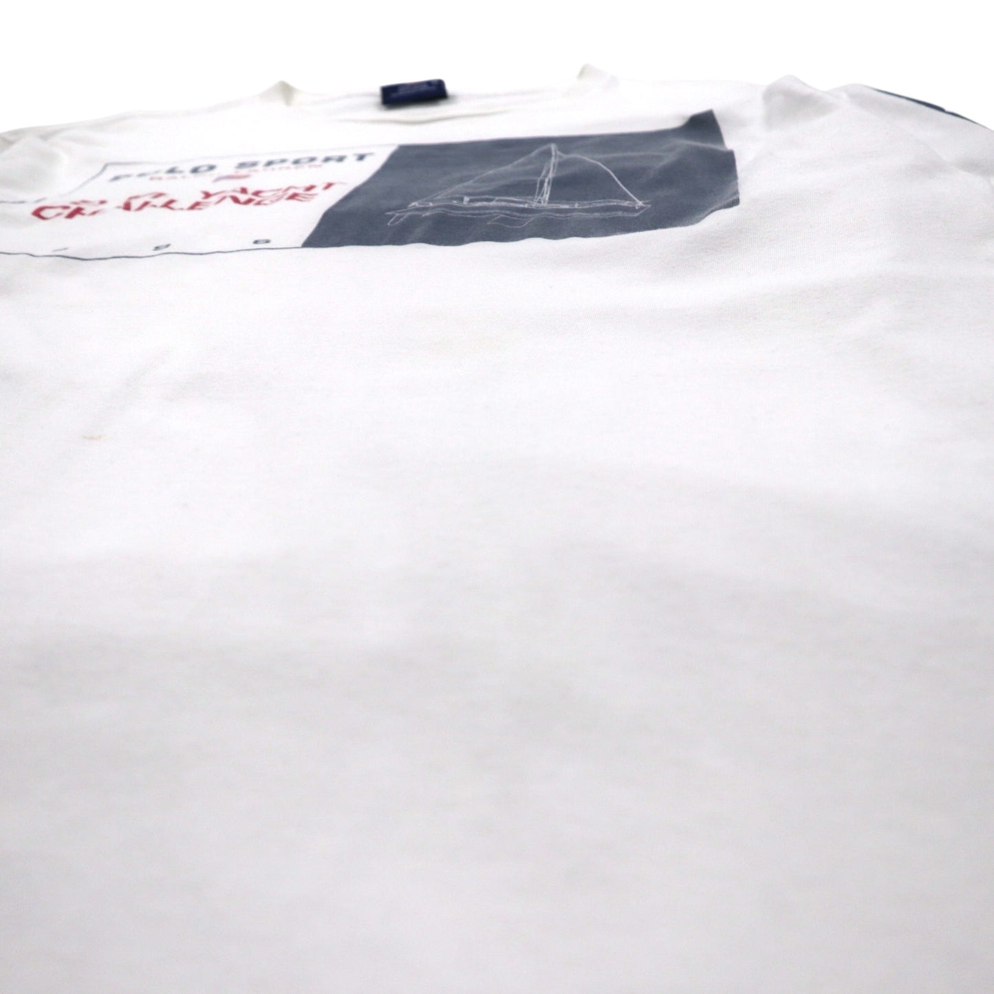 POLO SPORT RALPH LAUREN 90s USA Made Long Sleeve T-Shirt Long T XL White 12M. YACHT CHALLENGE Sleeve Print