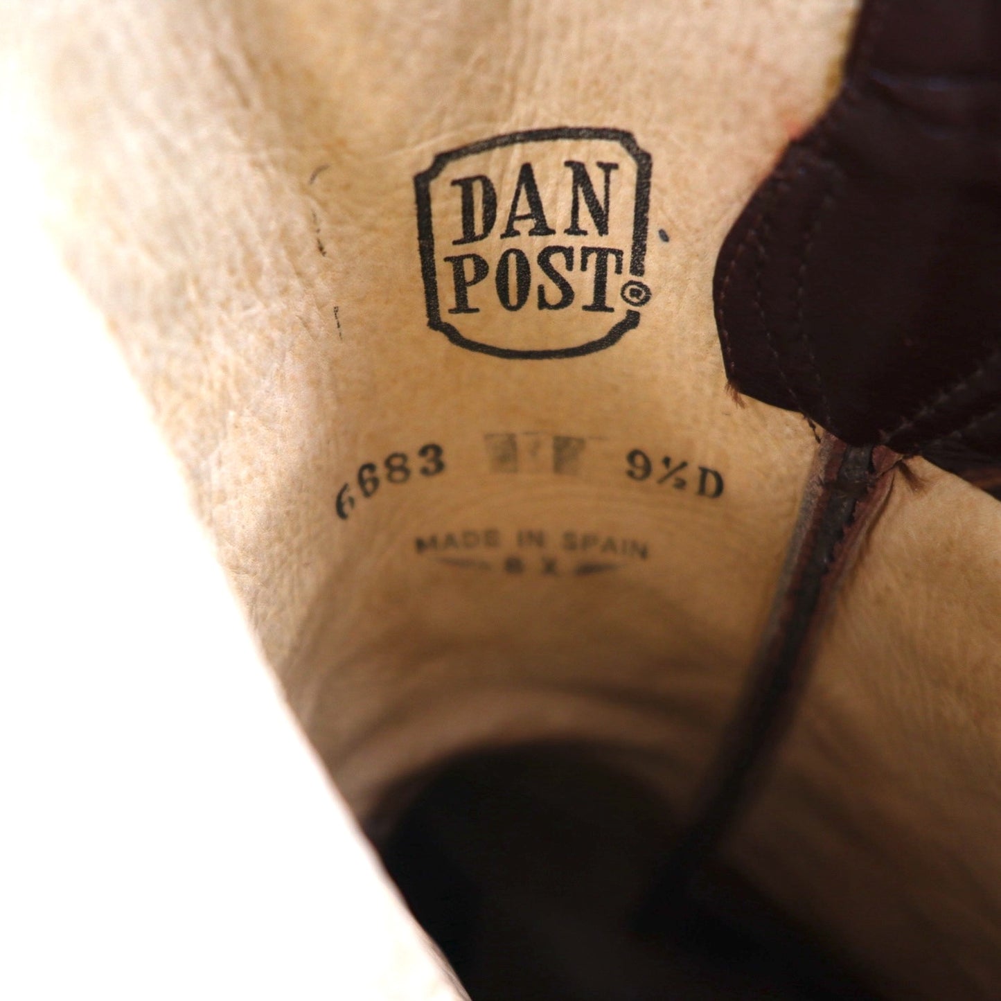 DAN POST スペイン製 カウボーイ ウエスタンブーツ 27.5cm ブラウン レザー 刺繍 6683