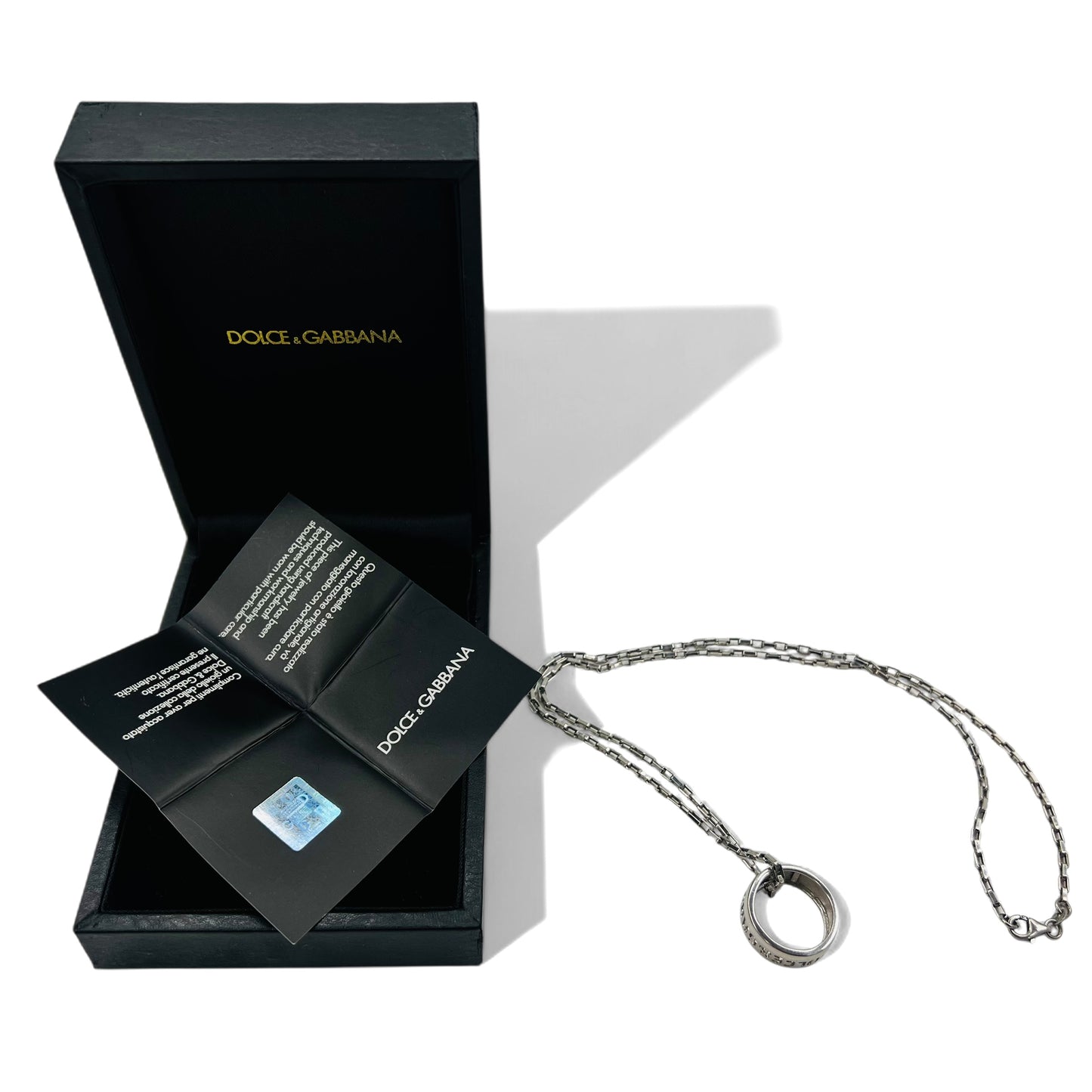 DOLCE & GABBANA Chain Necklace Ring Top Ring Silver 925