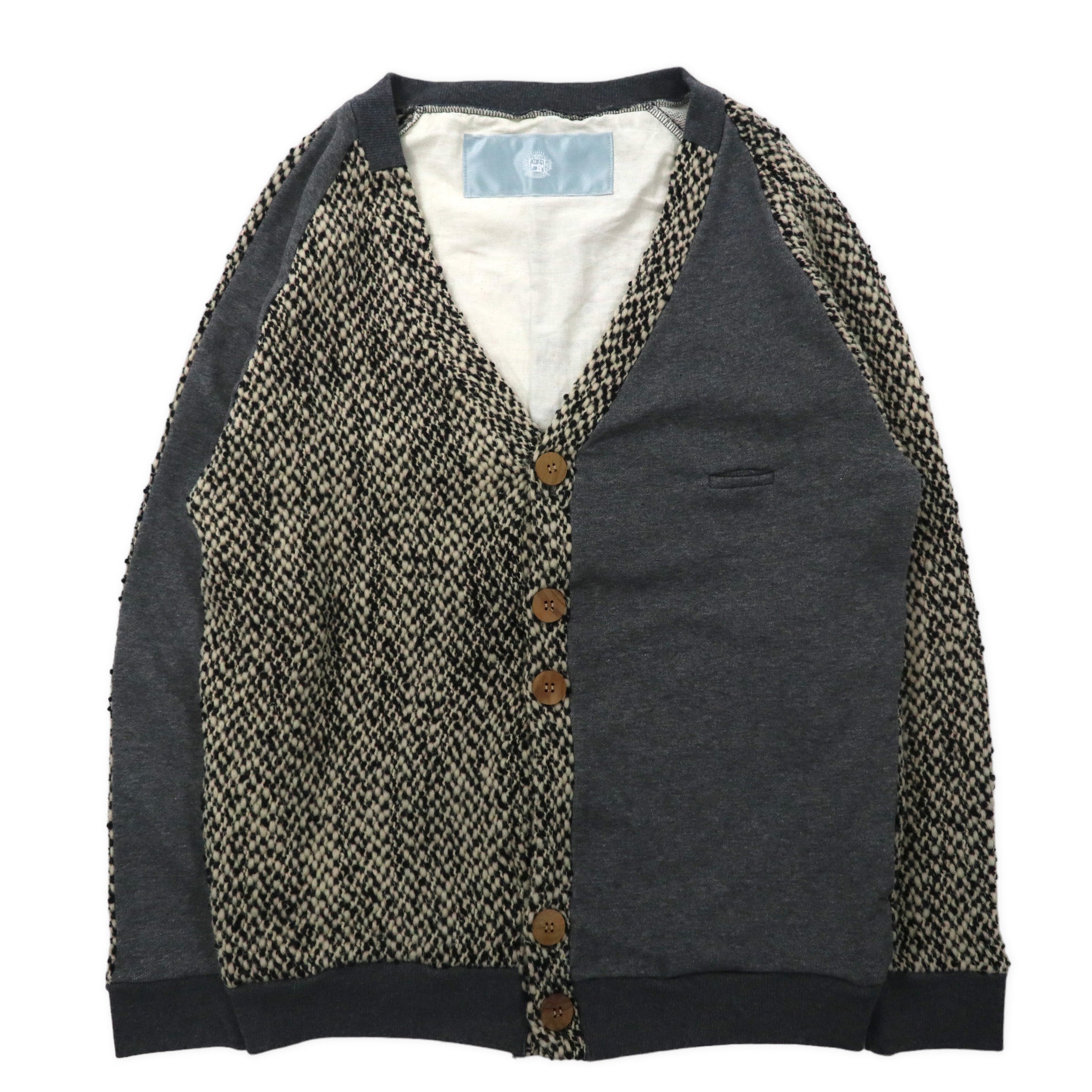 DULCAMARA Over -size cardigan 1 Gray Different Material Switching