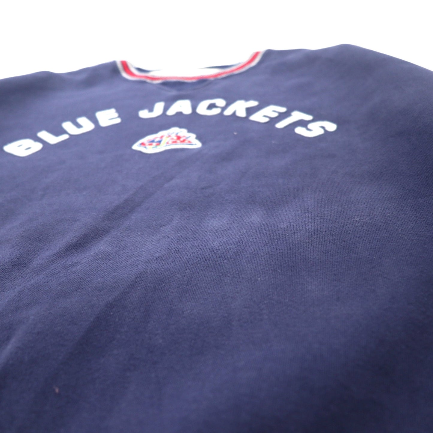 CCM CLASSICS リブライン スウェット XXL ネイビー コットン 裏起毛 NHL BLUE JACKETS ビッグサイズ