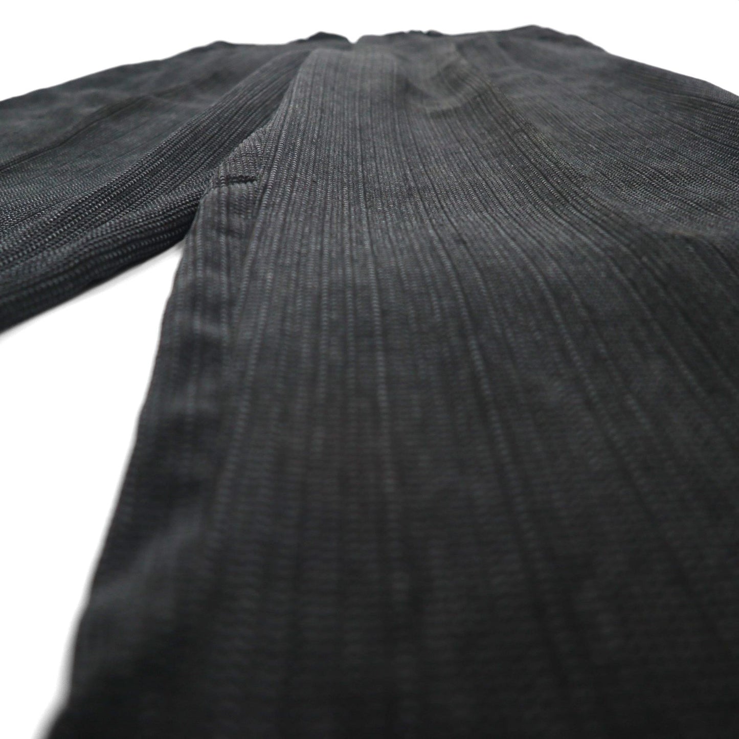 LANVIN 80年代 日本製 2タック ワイド コーデュロイ スラックス パンツ M ブラック