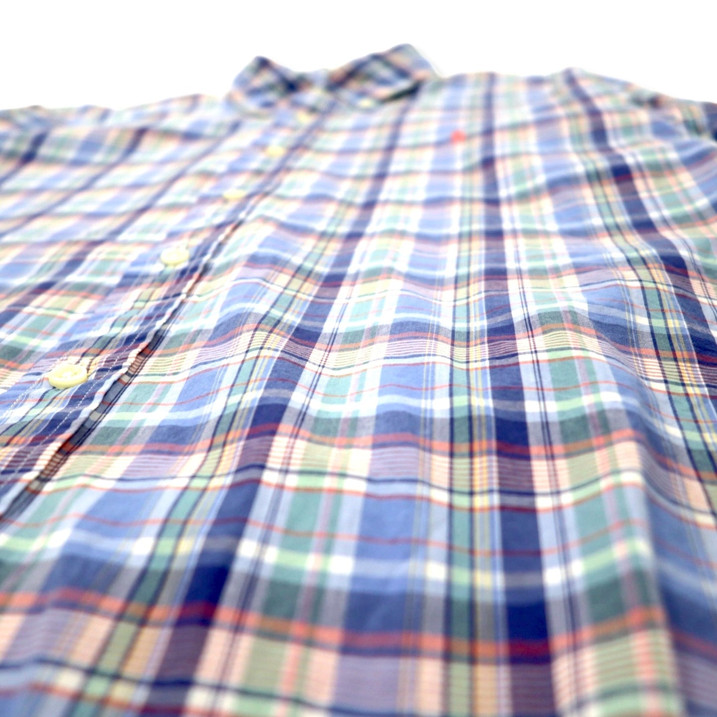 RALPH LAUREN Button-down shirt L Blue Check Cotton Small Pony Embroidery