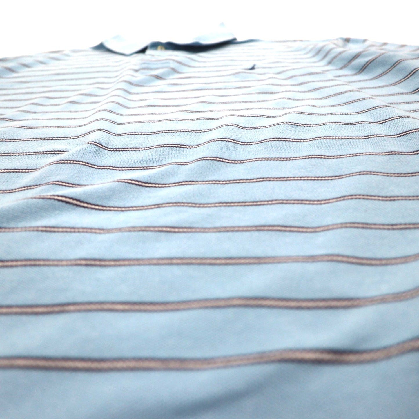 NAUTICA クラシックフィット ポロシャツ XL ブルー ボーダー CLASSIC FIT ワンポイントロゴ刺繍