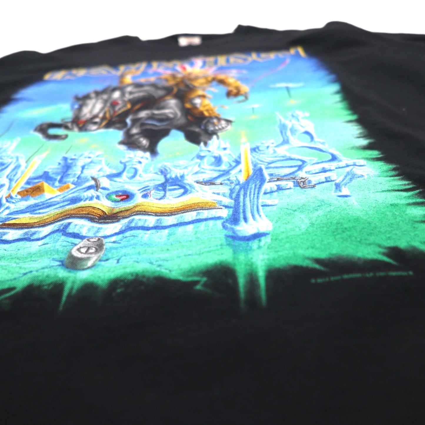 IRON MAIDEN アイアン メイデン バンド Tシャツ L ブラック 両面プリント ユニオンジャック FRUIT OF THE LOOM モロッコ製