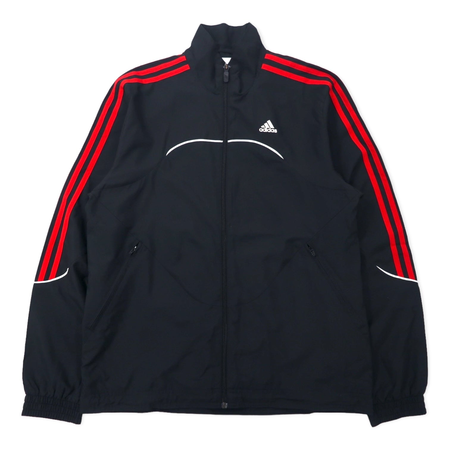 adidas Track Jacket Jersey L Black Polyester CLIMALITE 3 Striped G35832  Unused – 日本然リトテ