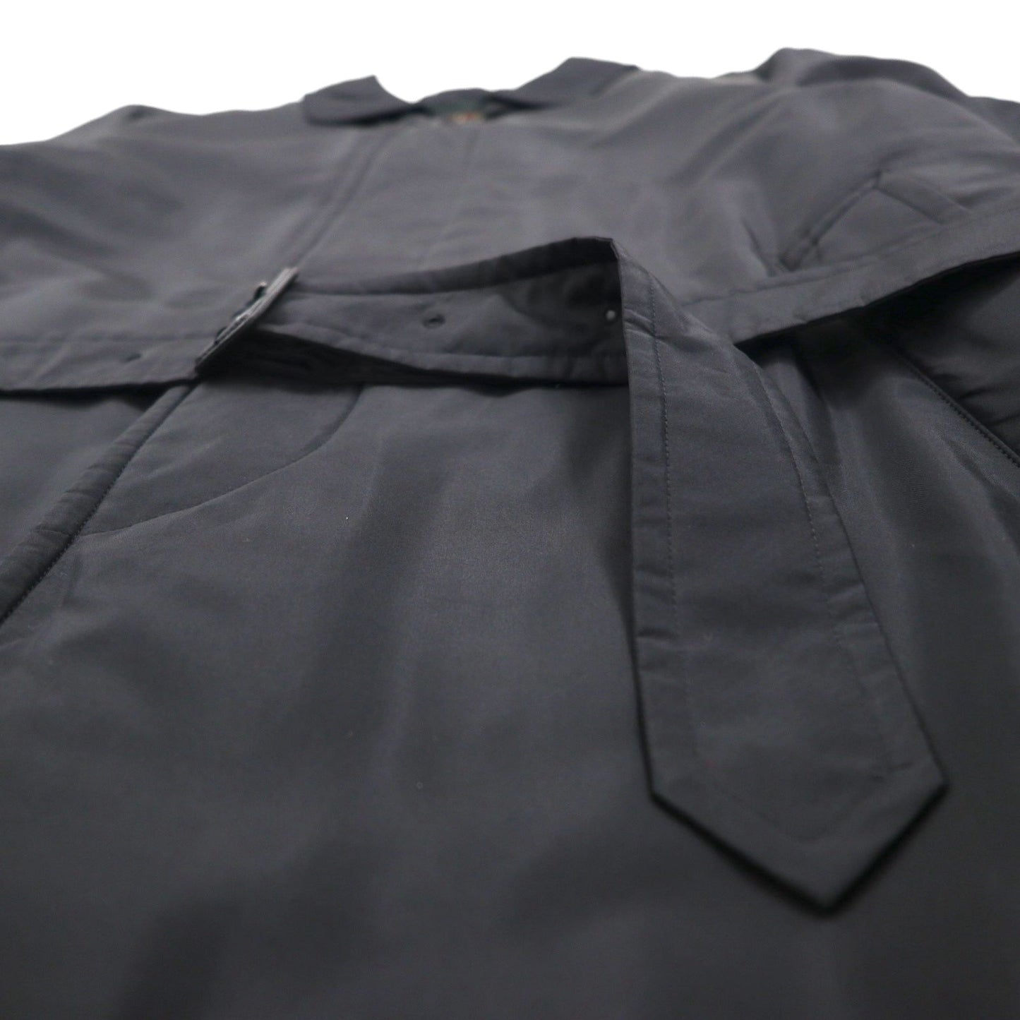 DAKS Padded Trench Coat, Size L, Black, Insulated, Belted, Made in Japan