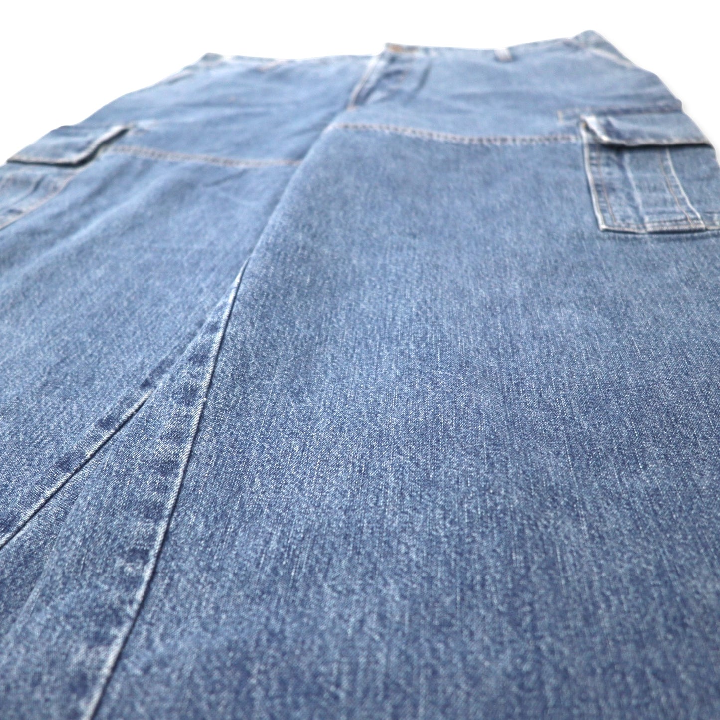 GUESS JEANS USA製 90年代 バギー デニム カーゴパンツ 36 ブルー コットン TALONジップ 未使用品