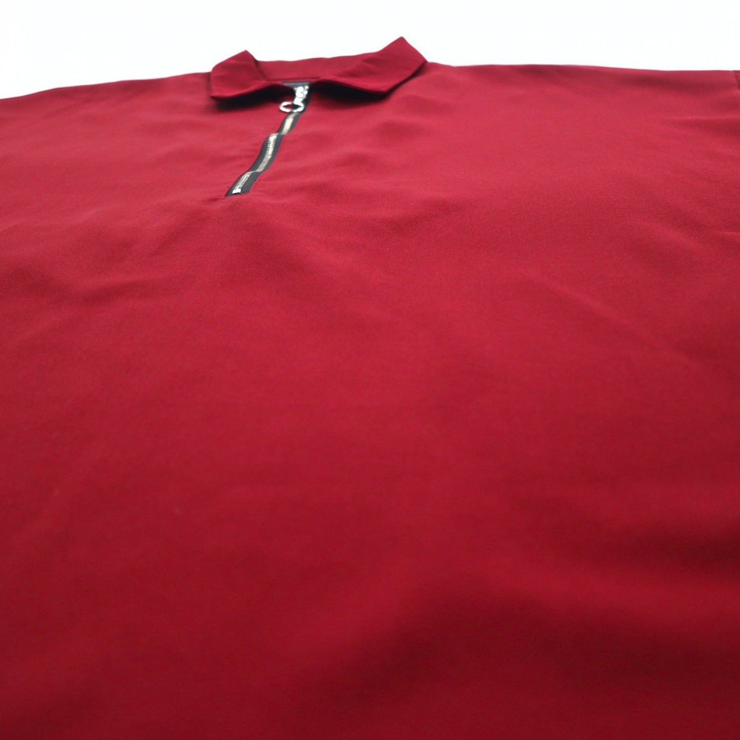 Unrelaxing オーバーサイズ ハーフジップ シャツ FREE ボルドー ポリエステル