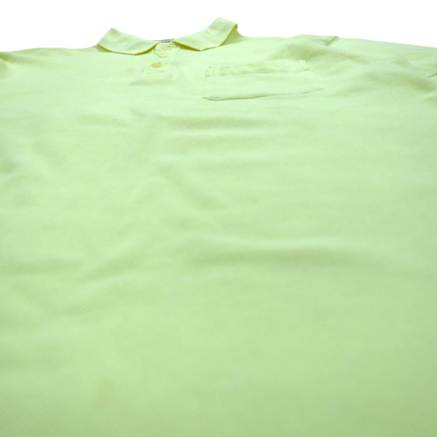 YVES SAINT LAURENT 90s Polo Shirt L Yellow Cotton Pique YSL Chest Pocket One Point Logo Embroidery