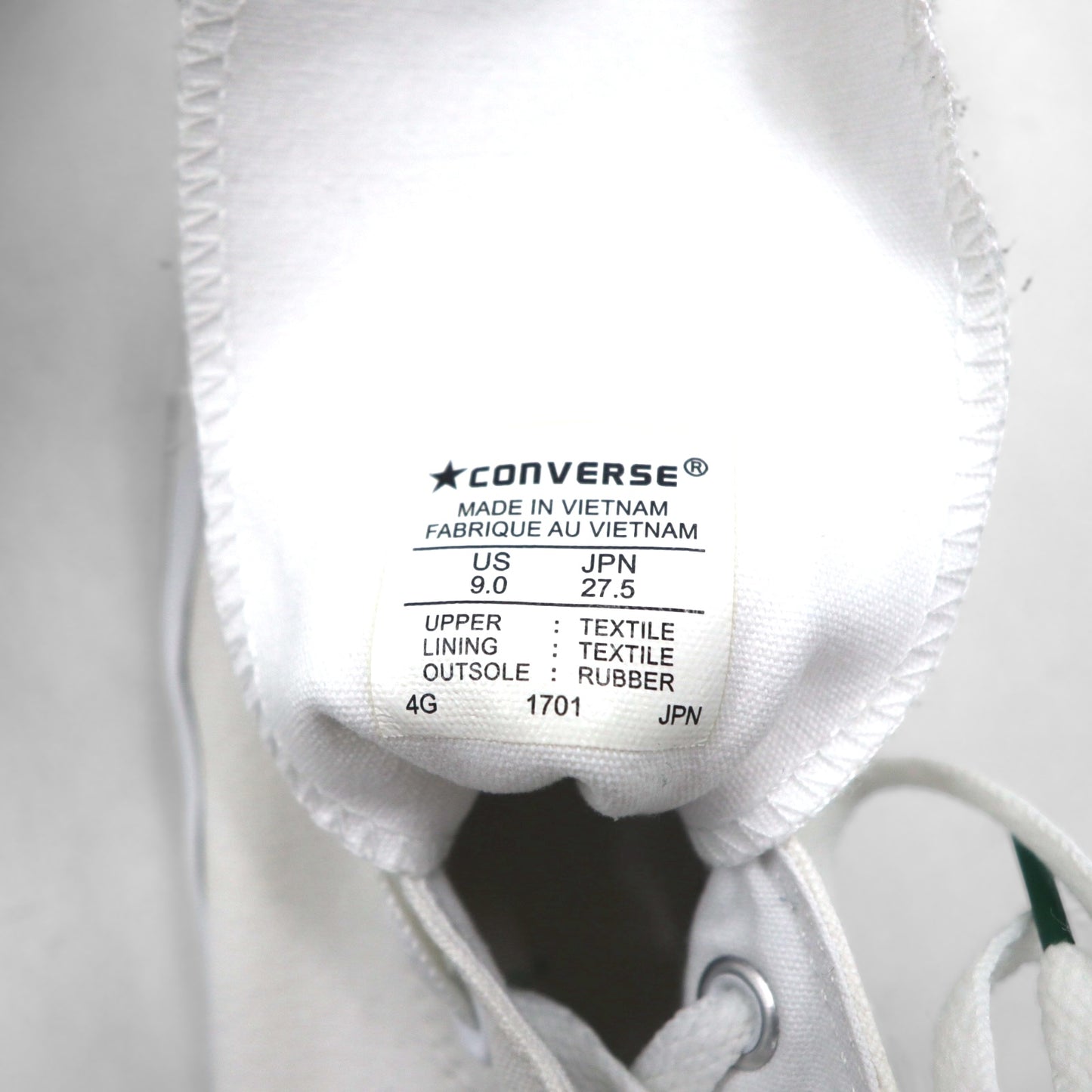 CONVERSE ALL STAR COLOR IN WHITE HI HIGH-TOP SNEAKERS, 27.5cm, CANVAS, 1701