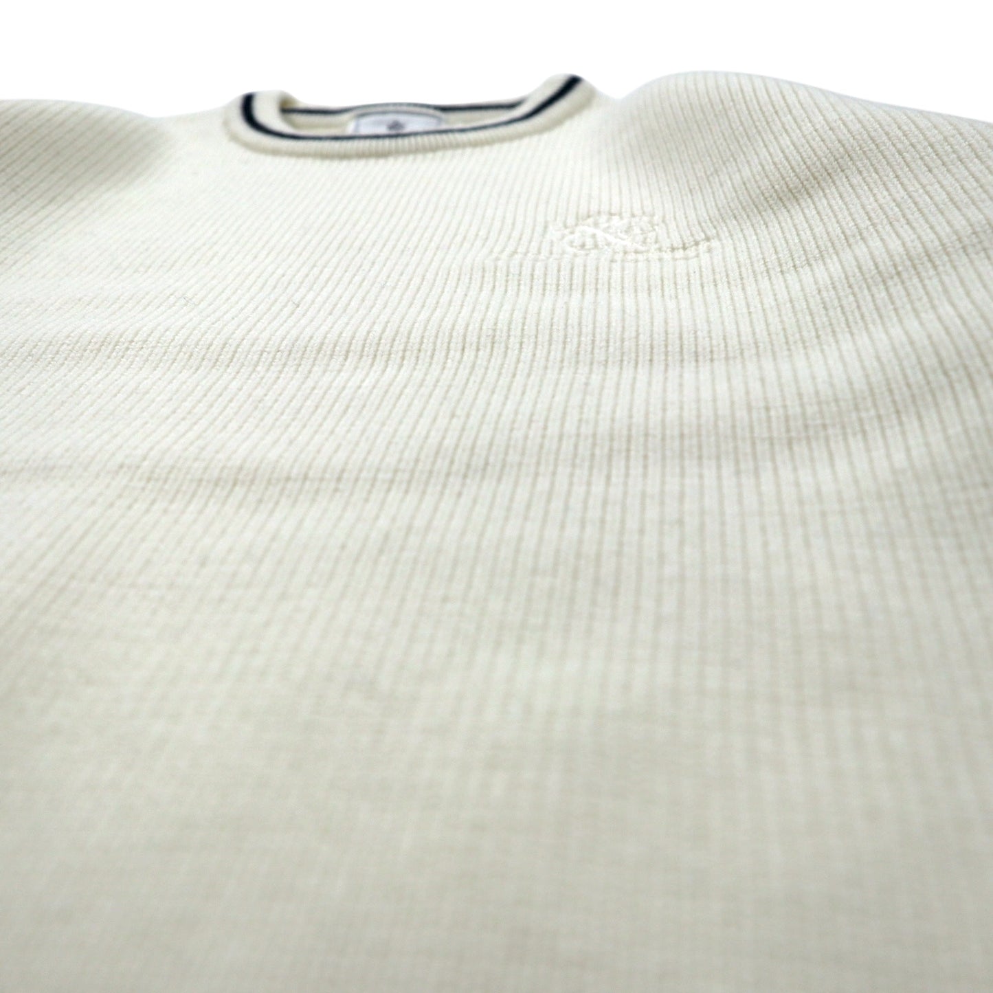 KENT & CURWEN ケーブル ニット セーター L ホワイト ウール ロゴ 刺繍 日本製