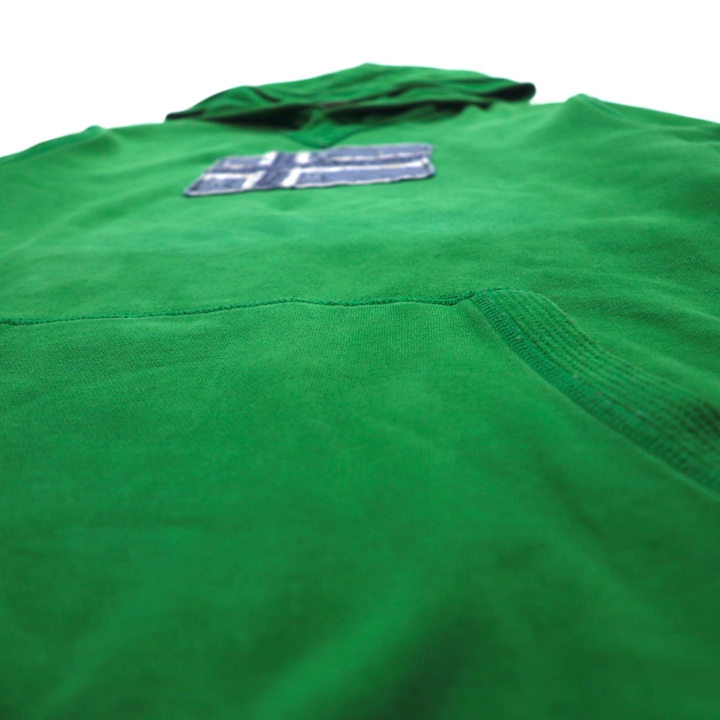 NAPAPIJRI プルオーバー パーカー M グリーン コットン 裏起毛 フロントポケット