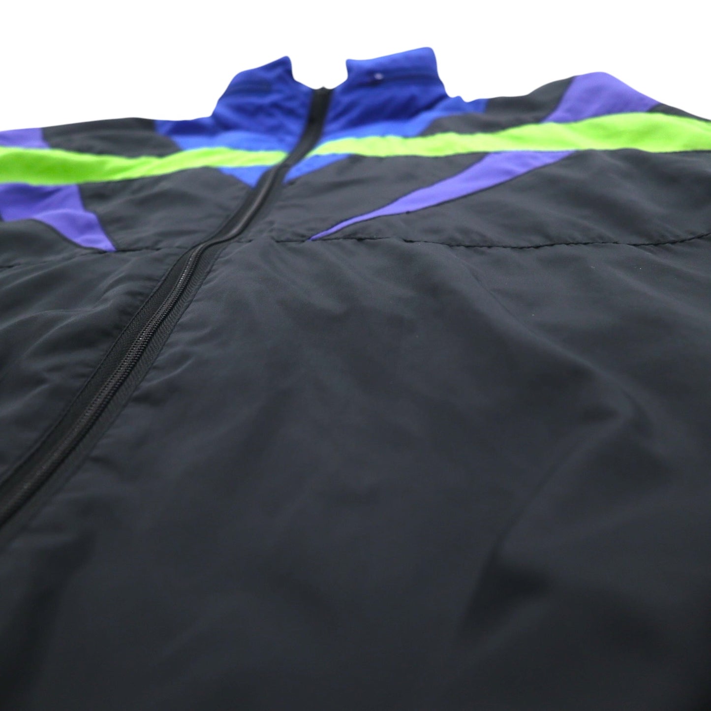 adidas 90年代 銀タグ ナイロンジャケット ジャージ M ブラック メッシュライナー フード収納式