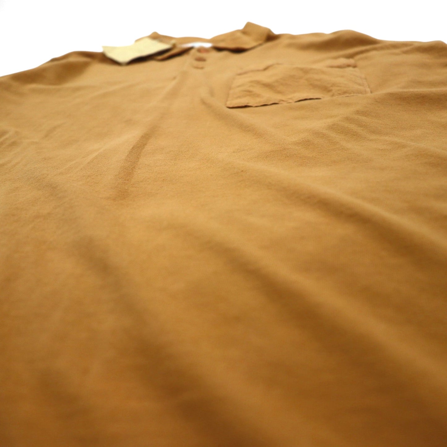 SUBTLE Polo shirt S Camel Cotton Chest pocket Silver and Gold Made in Japan Unused