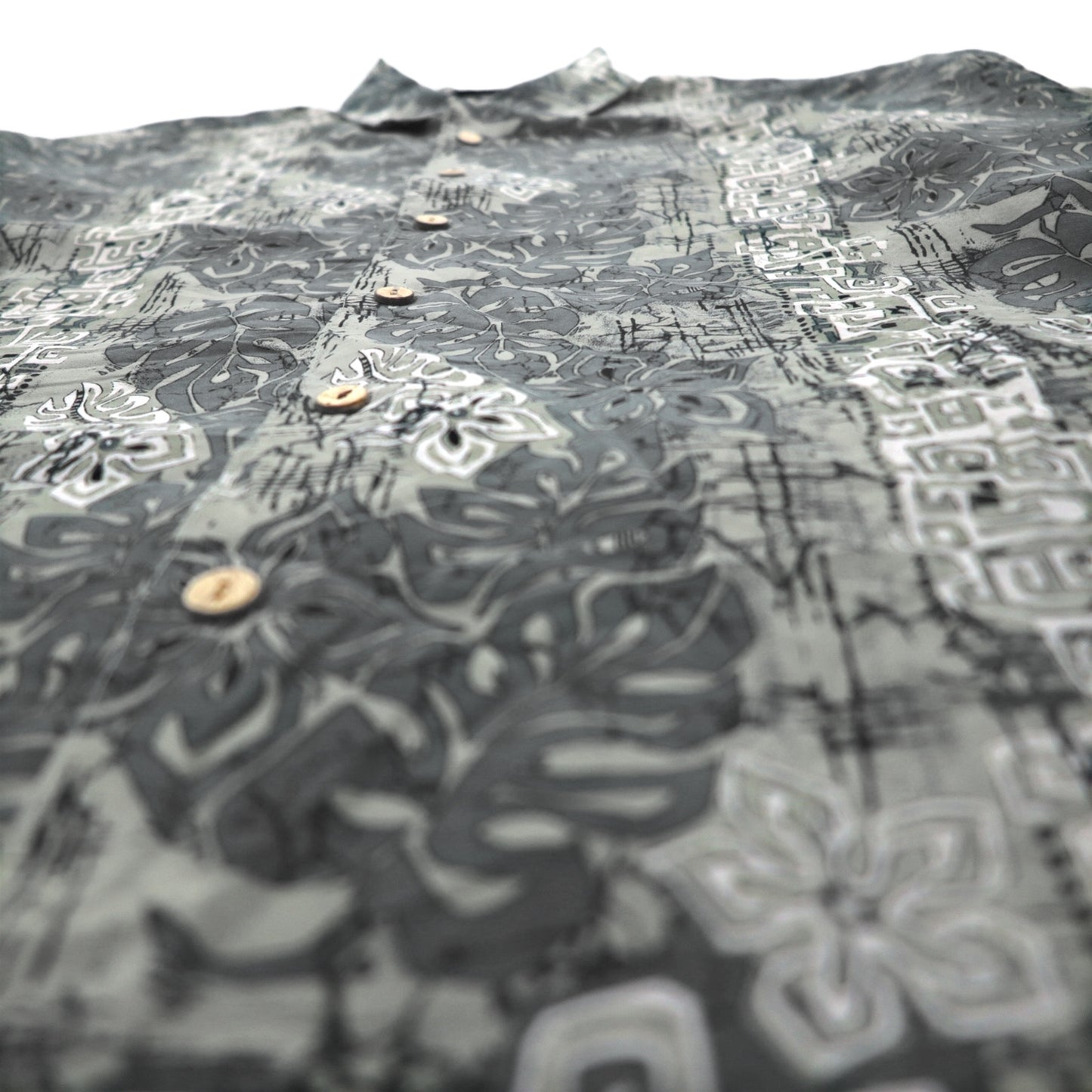 Vintage 90s Hawaiian Shirt 90s OXIDE Aloha Shirt XL Big Size Khaki Polyester All-over Pattern