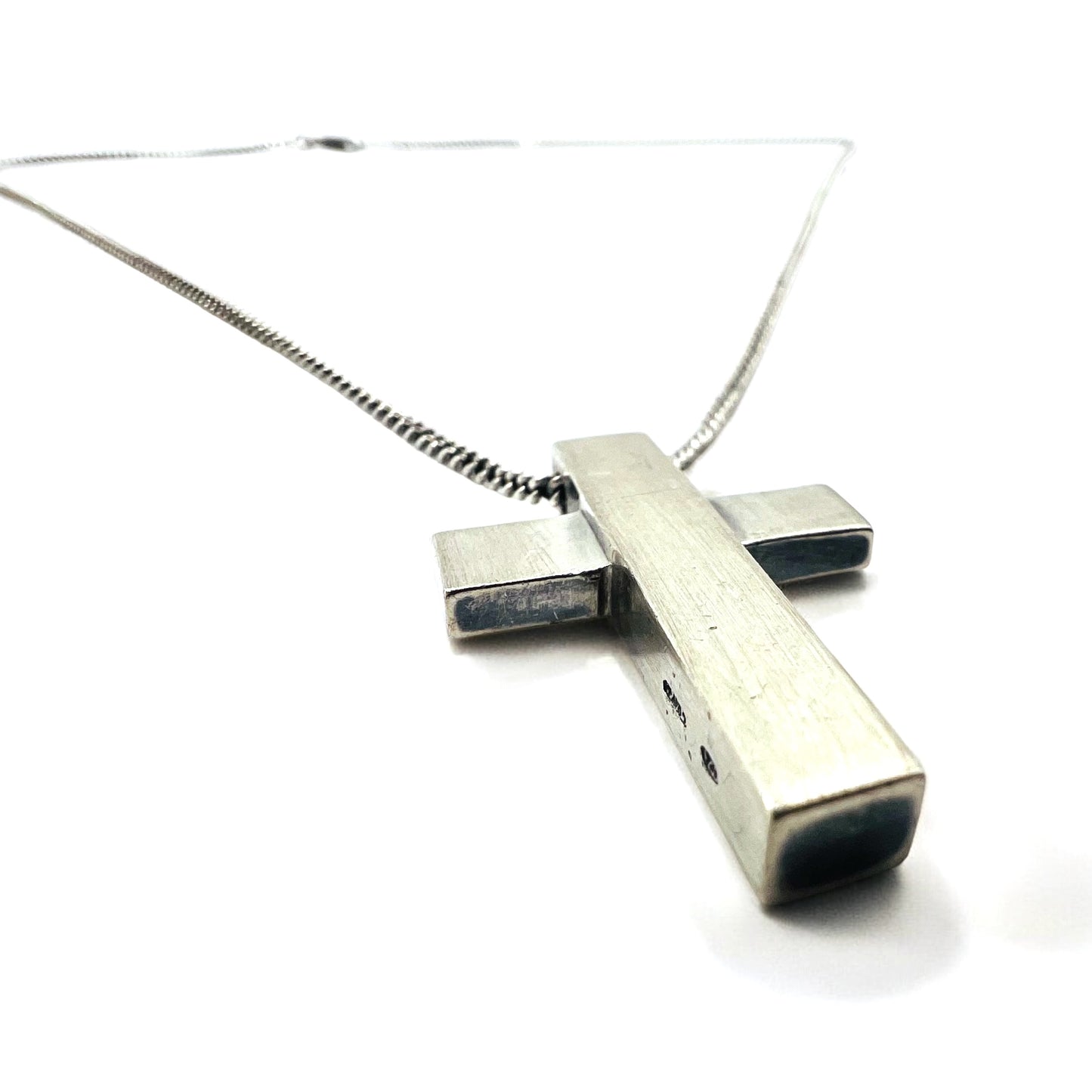 GUCCI Made in Italy Fancy Cross Necklace Choker Pendant Silver SV925 Cross