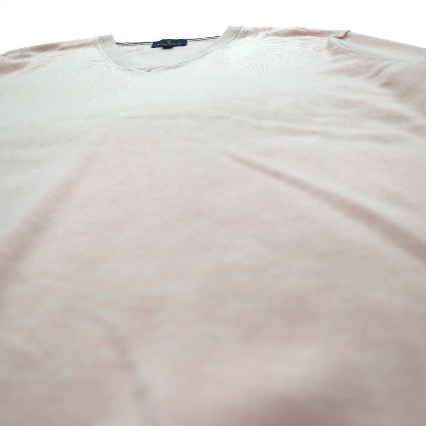 BROOKS BROTHERS スーピマコットン ニット Vネック セーター XL ベージュ