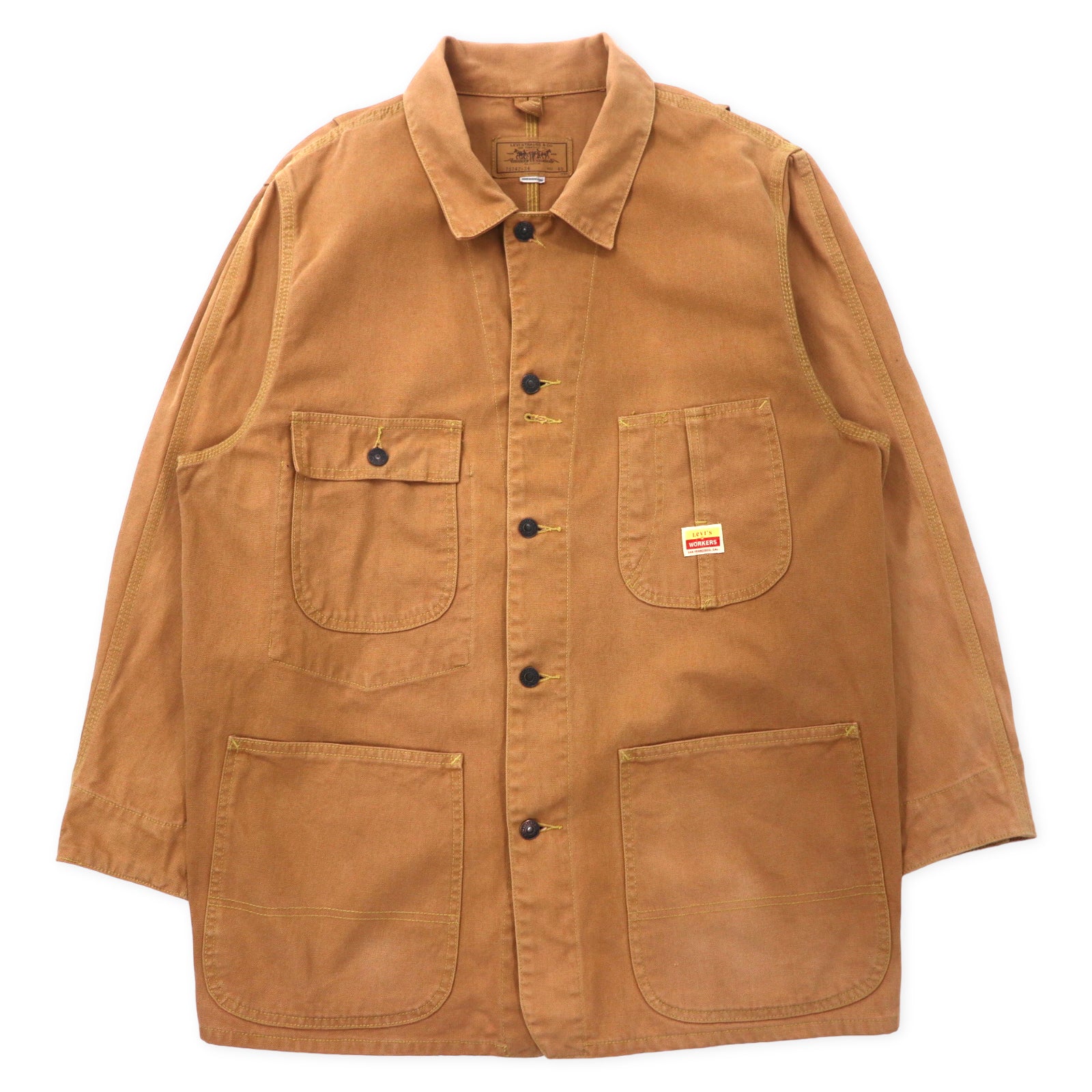 Levi's 90's Duck Place Coverall Rail Road Jacket 40 Beige Cotton WORKERS