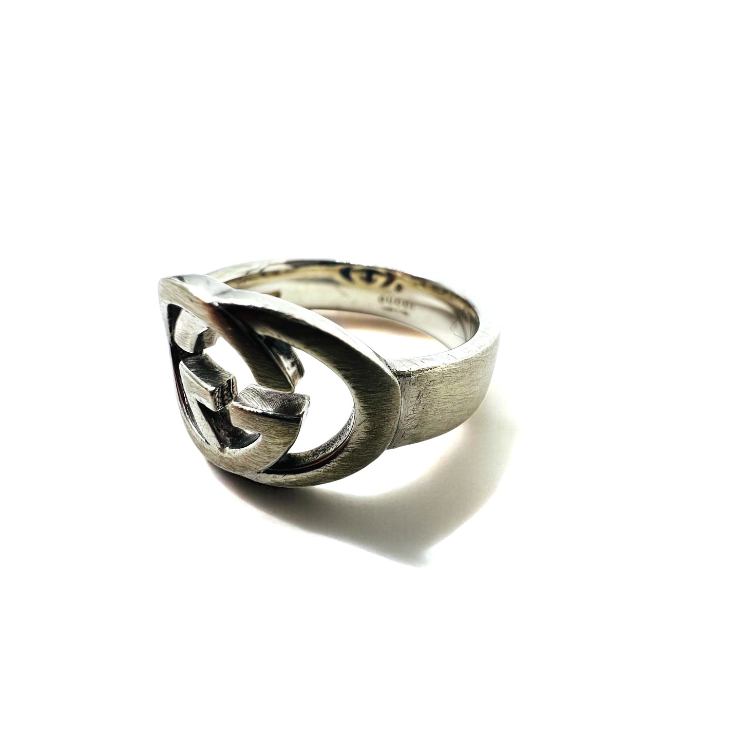 GUCCI Italian made Interlocking G Ring, size 18, silver SV925