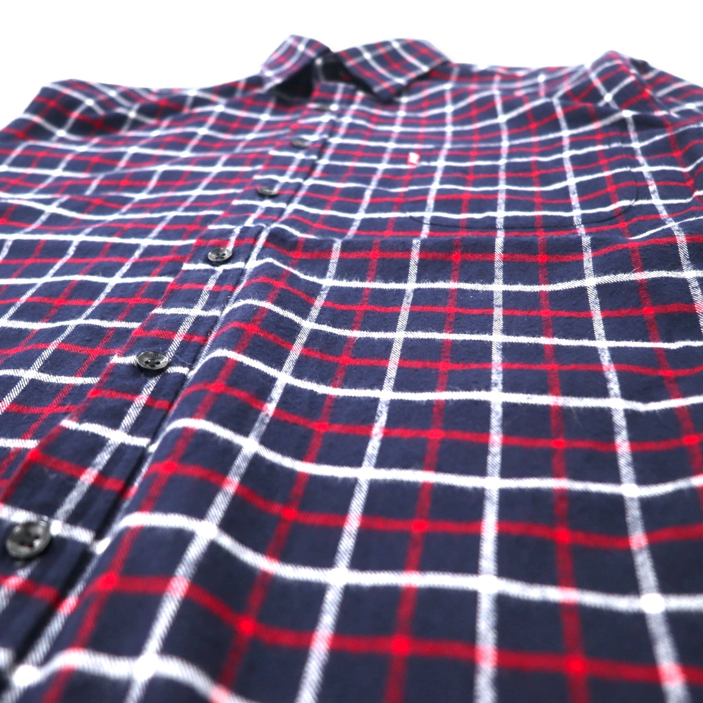 Levi's Flannel Shirt M Navy Check Cotton