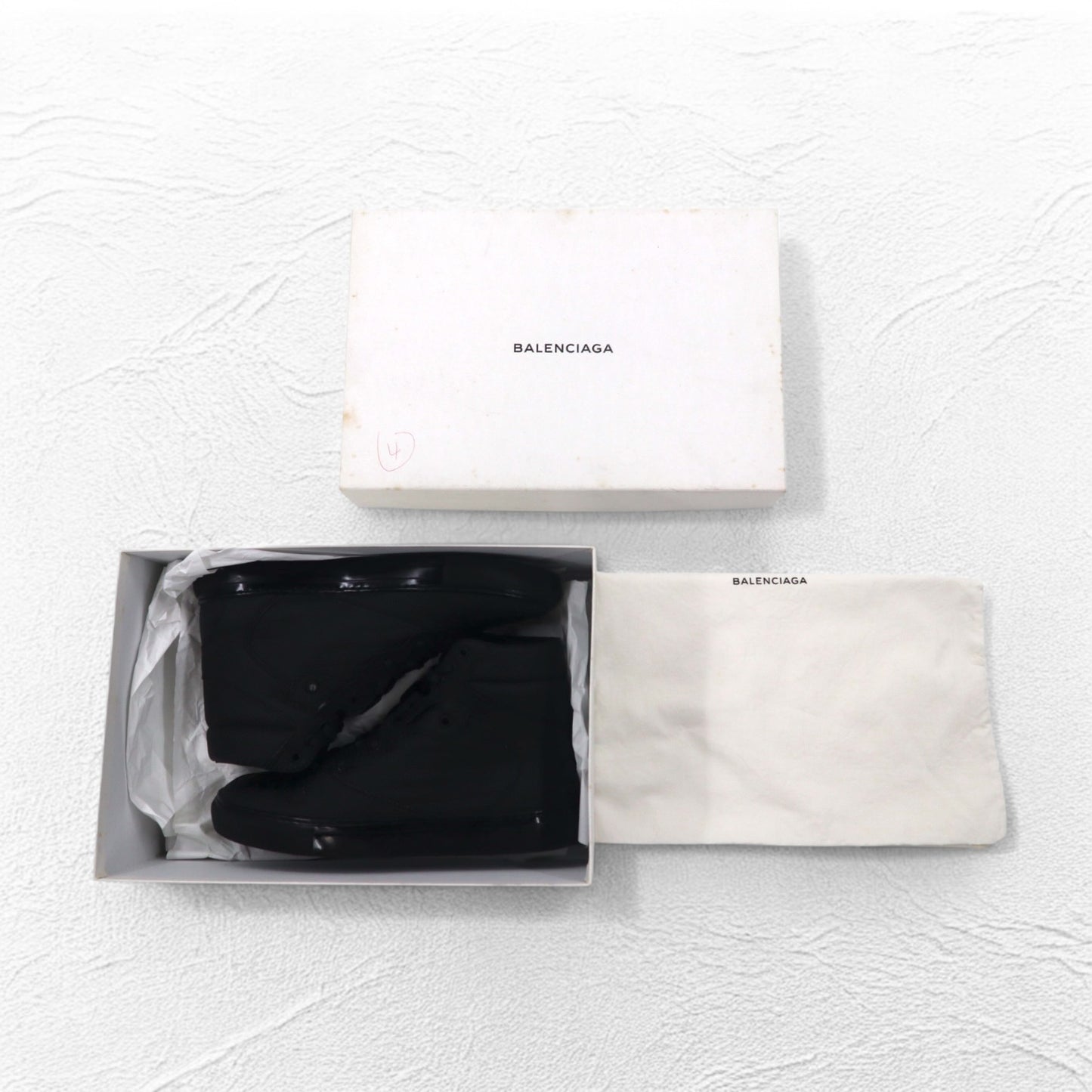 BALENCIAGA モノクローム ハイ Monochrome スニーカー 27cm ブラック パンチングレザー Perforated High 373406 スペイン製 未使用品