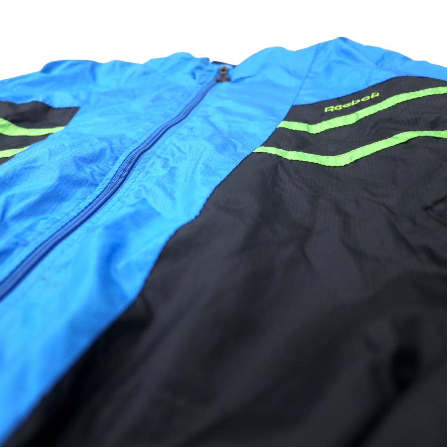 Reebok 90s Nylon Jacket Jersey M Blue Polyester Back Logo Embroidered